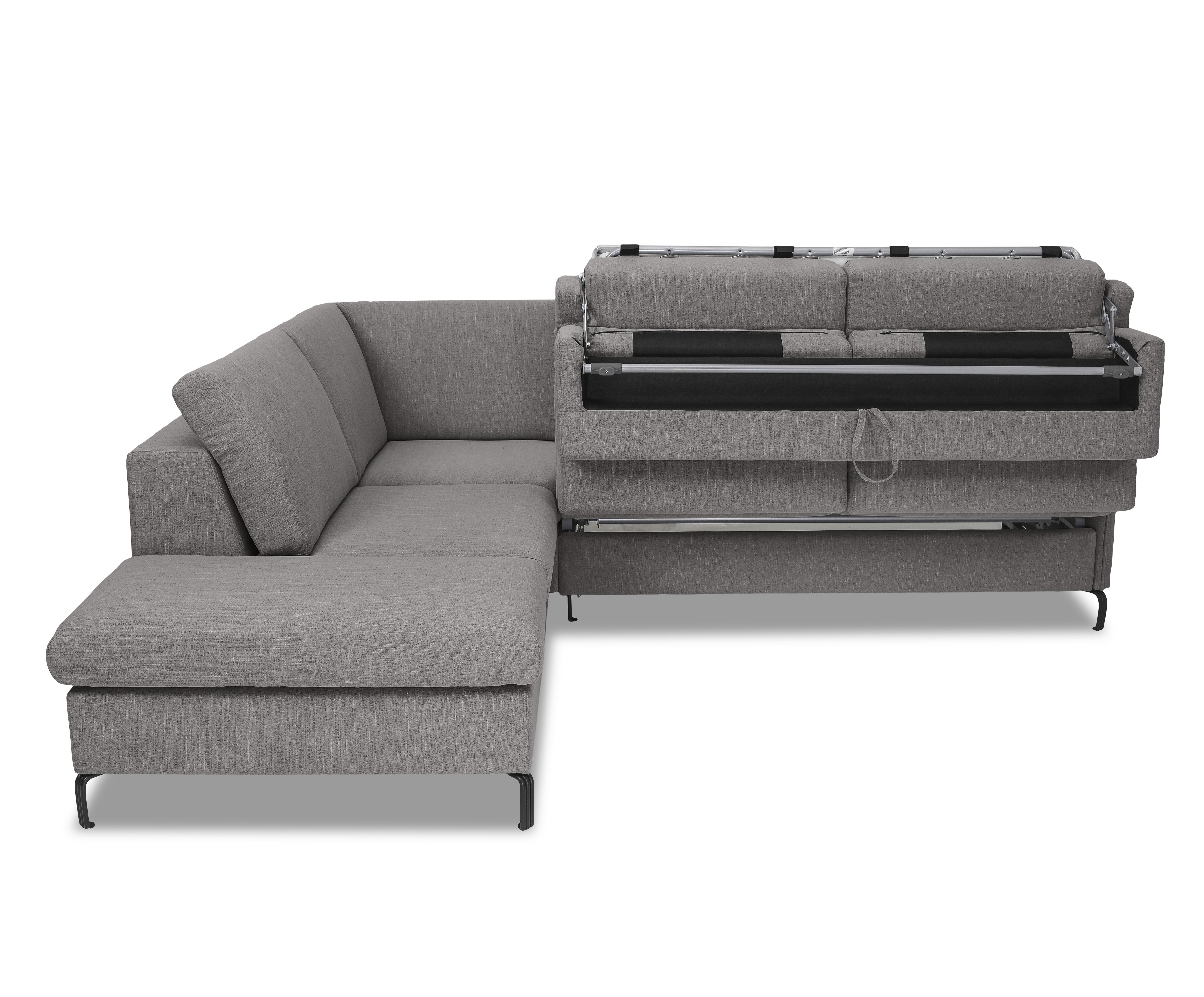 Ecksofa Novato mit Dauerschlaffunktion Textil Grau