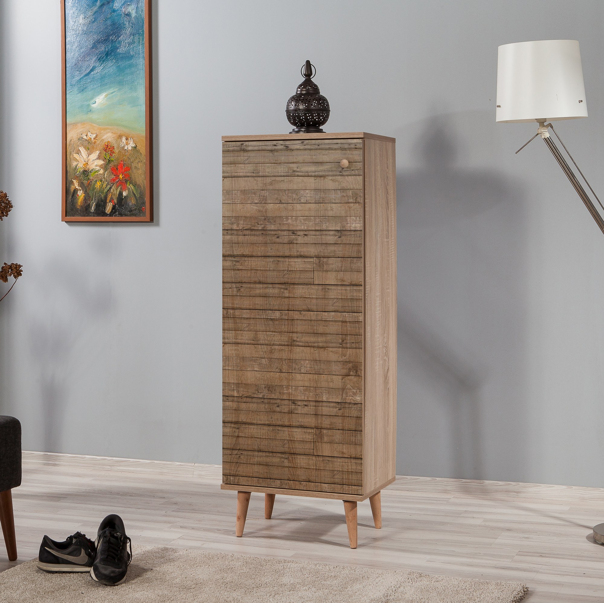 Filinta Shoe cabinet Wood veneer Sonoma Oak brown