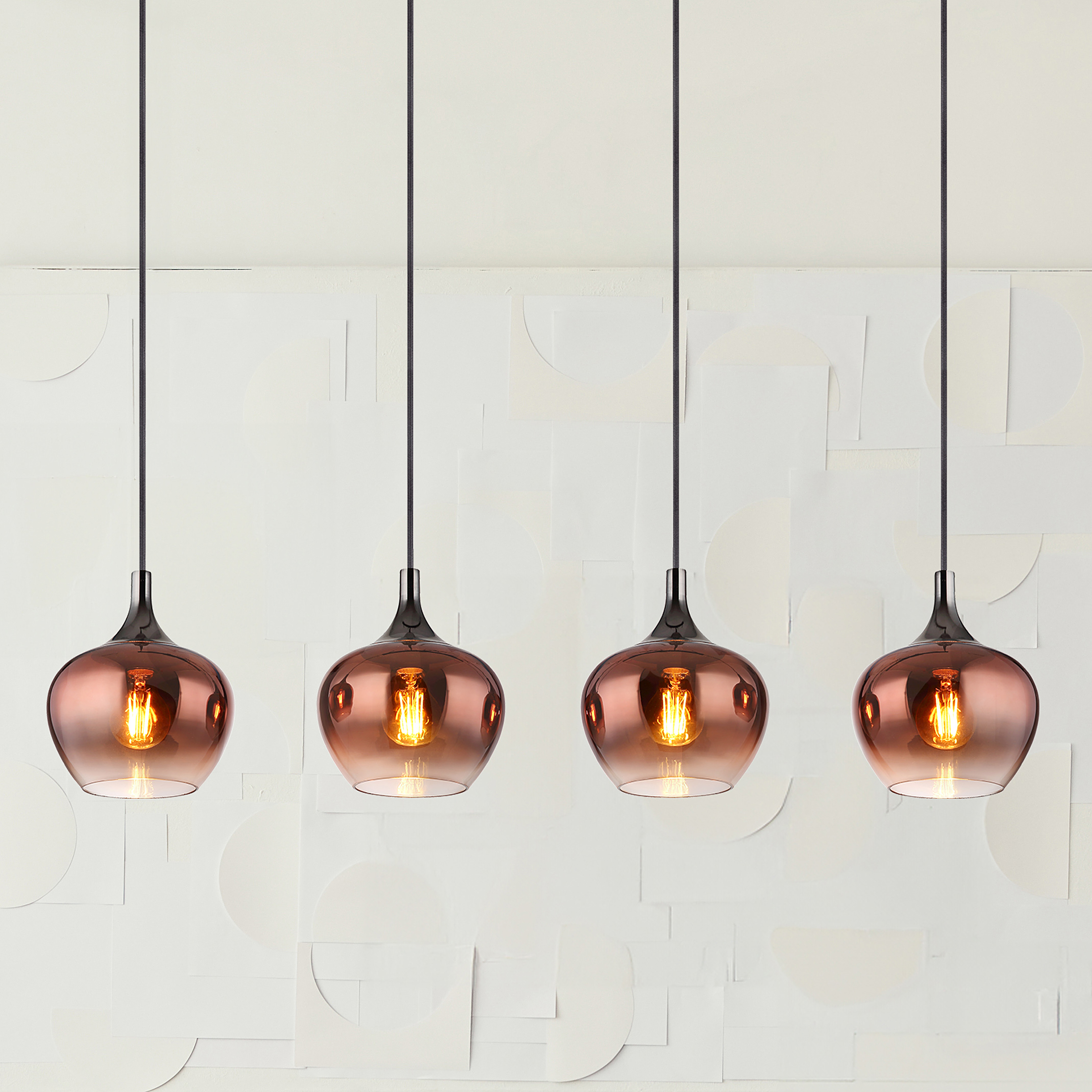 Maxy Typ F Pendelleuchte Farbglas Schwarz