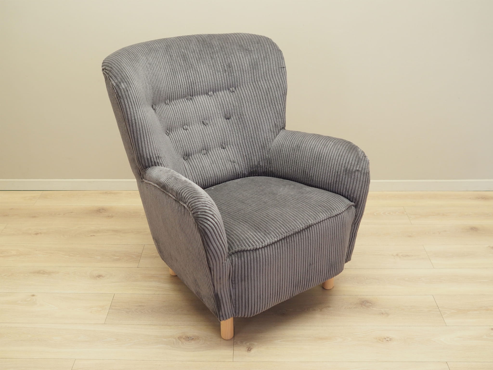 Armchair Velvet Wood Grey