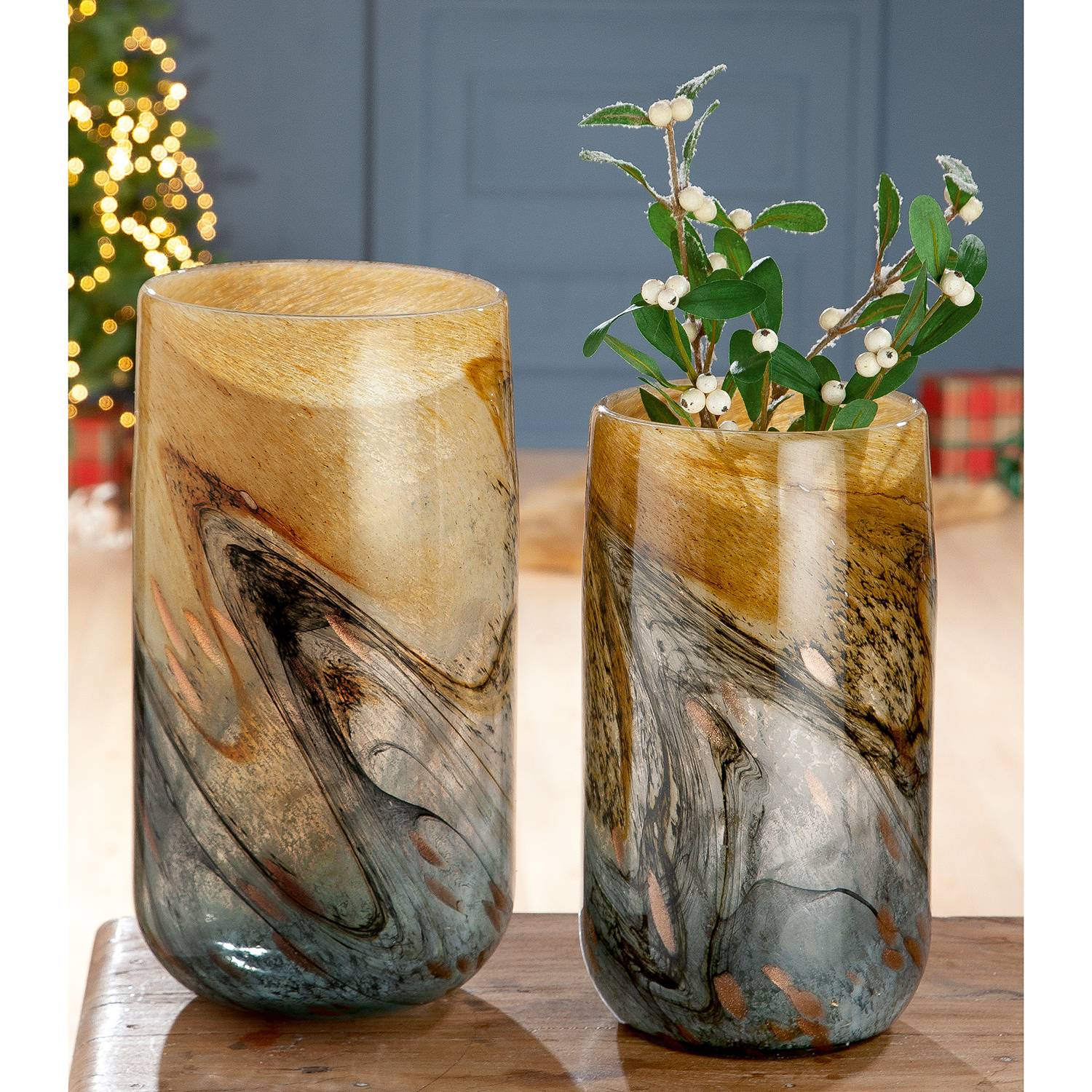 Vase Vida I Farbglas Mehrfarbig