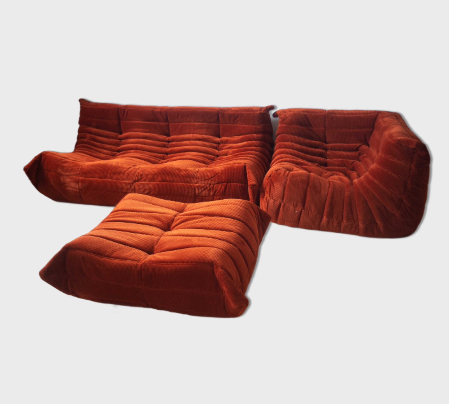 Togo Lounge Set 3-tlg. Cord Orange