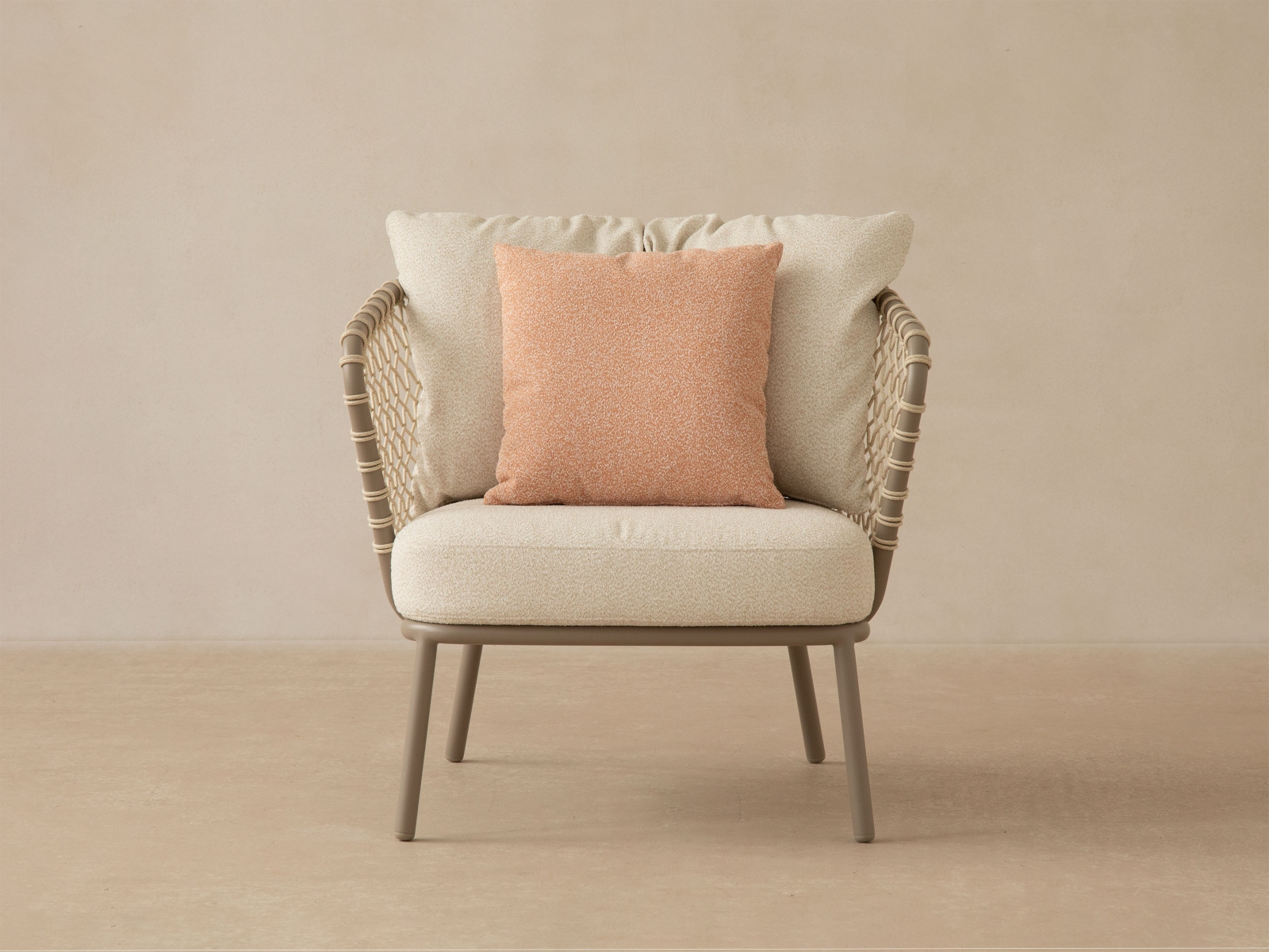 Poltrona da esterno Canar 1 posto poliestere beige 84x82x80 cm