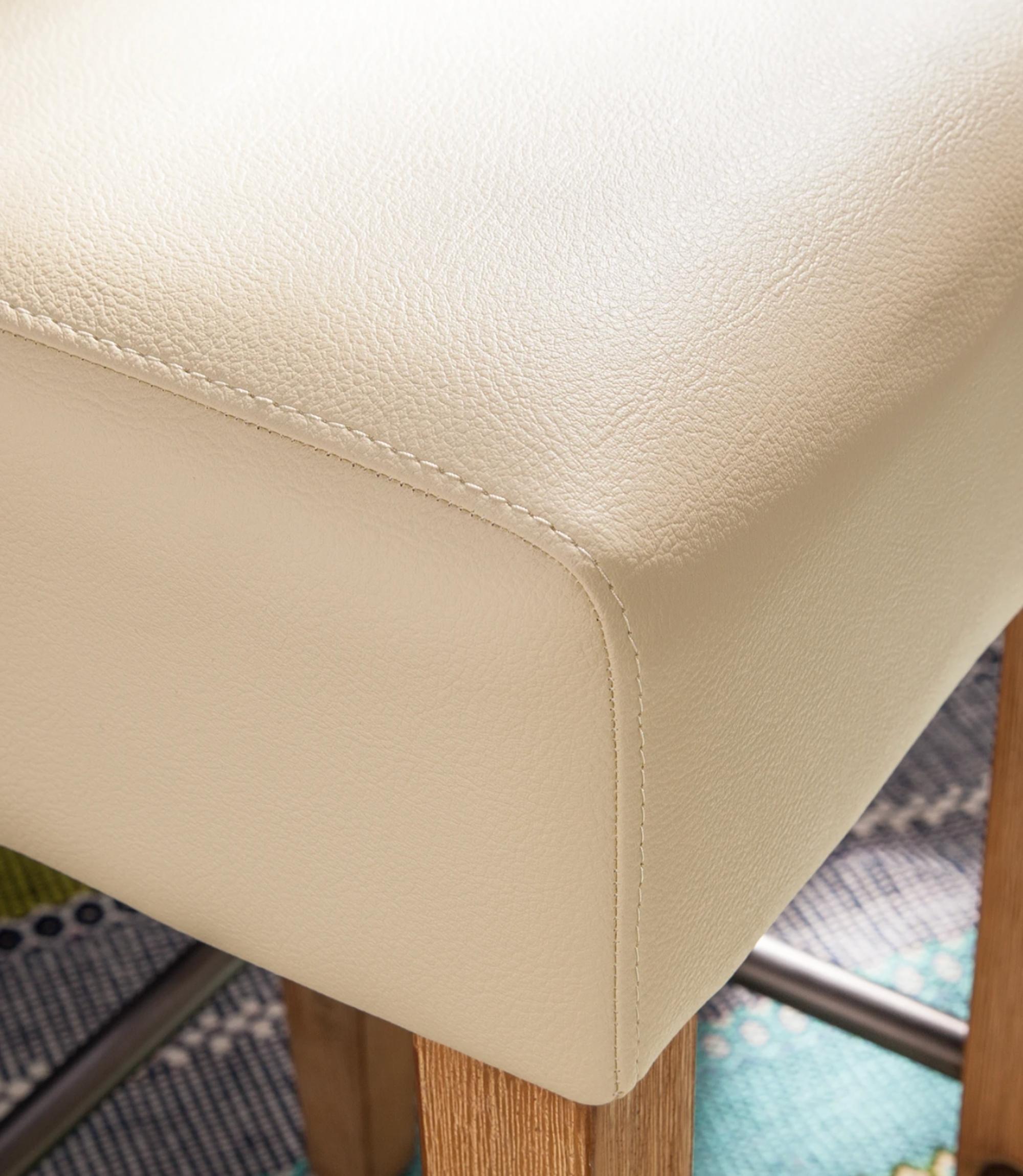 Barhocker Cremeweiß Akazie massiv