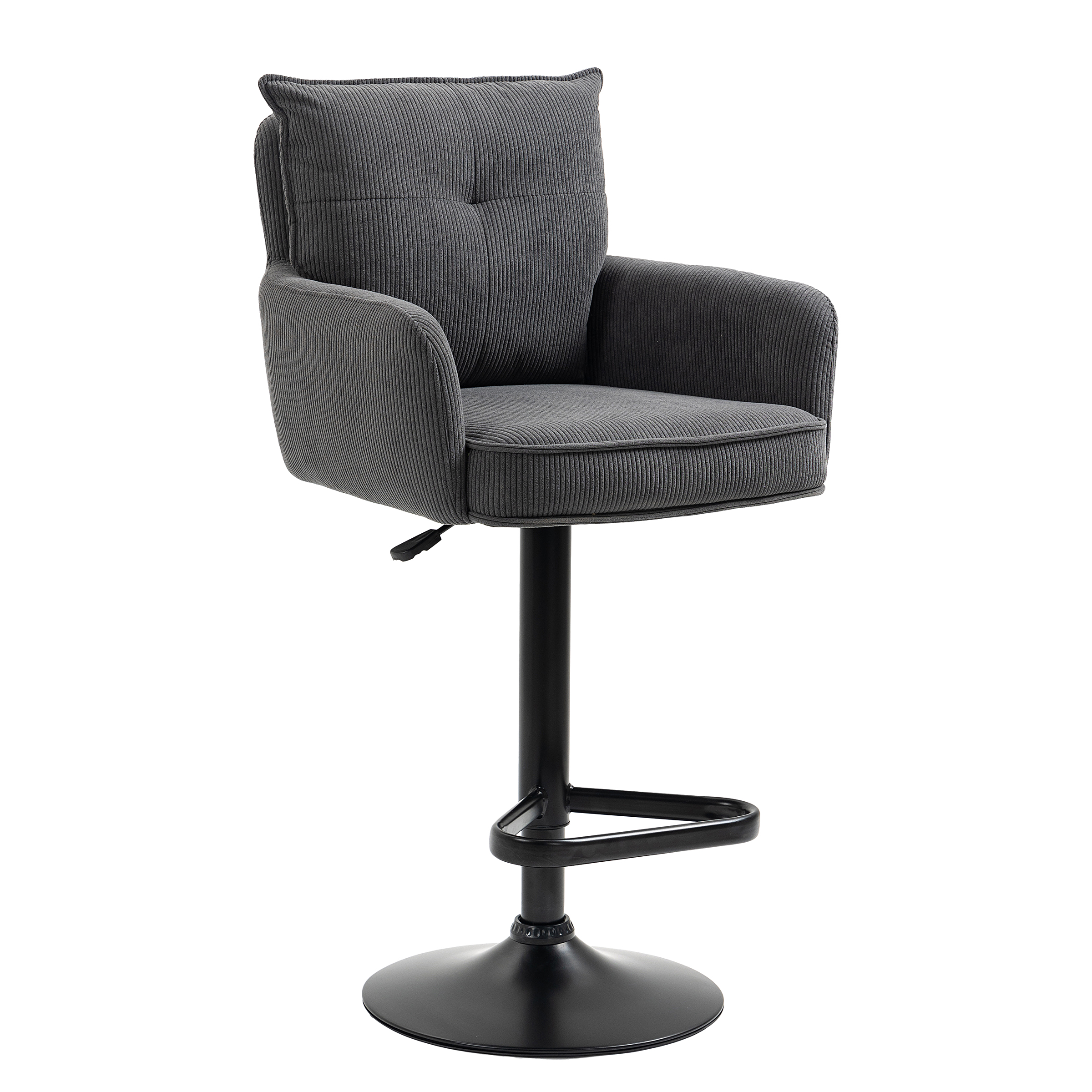 2x Drehbarer Barstuhl DIDRIP Höhenverstellbar Grau