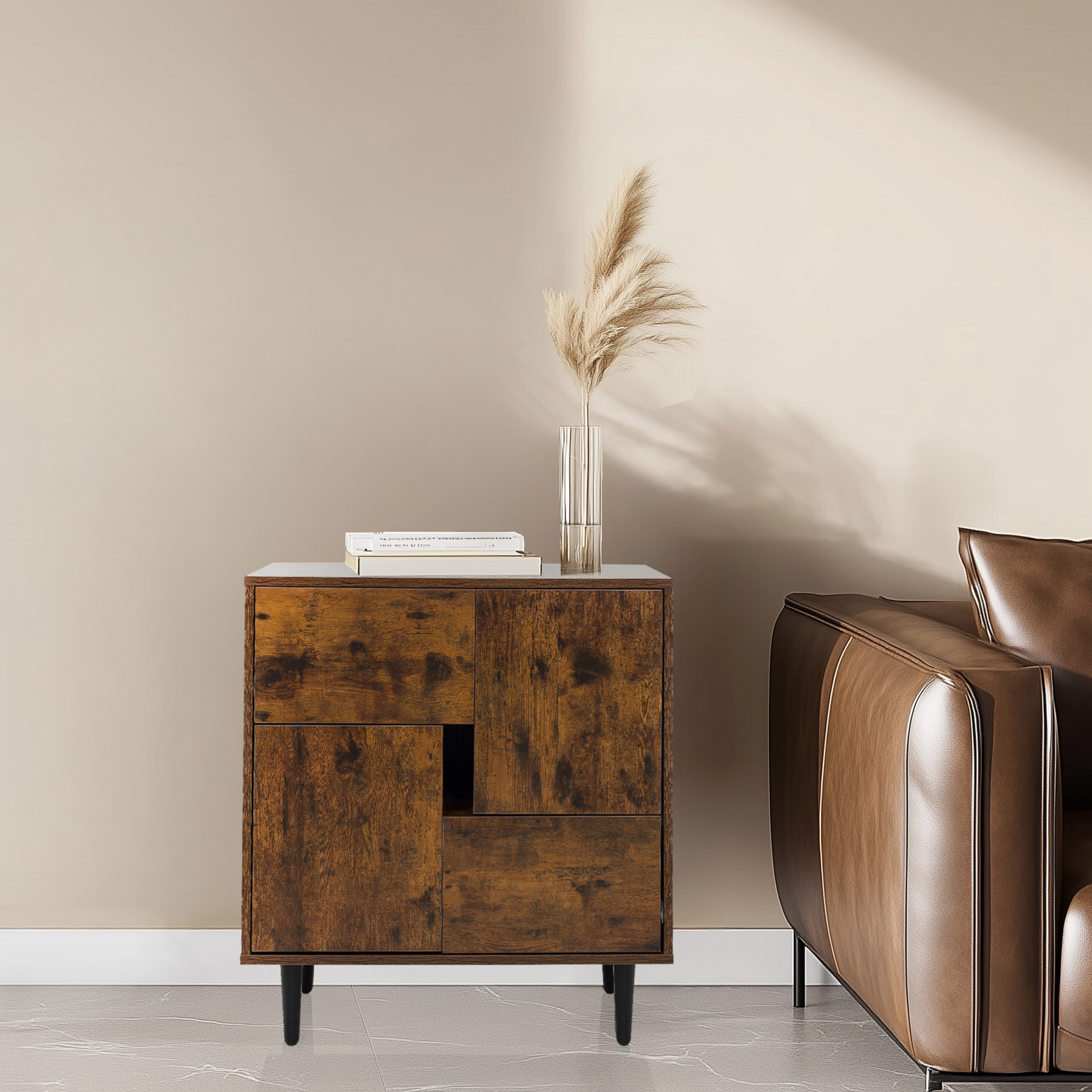LYKKJA Chest of drawers Brown