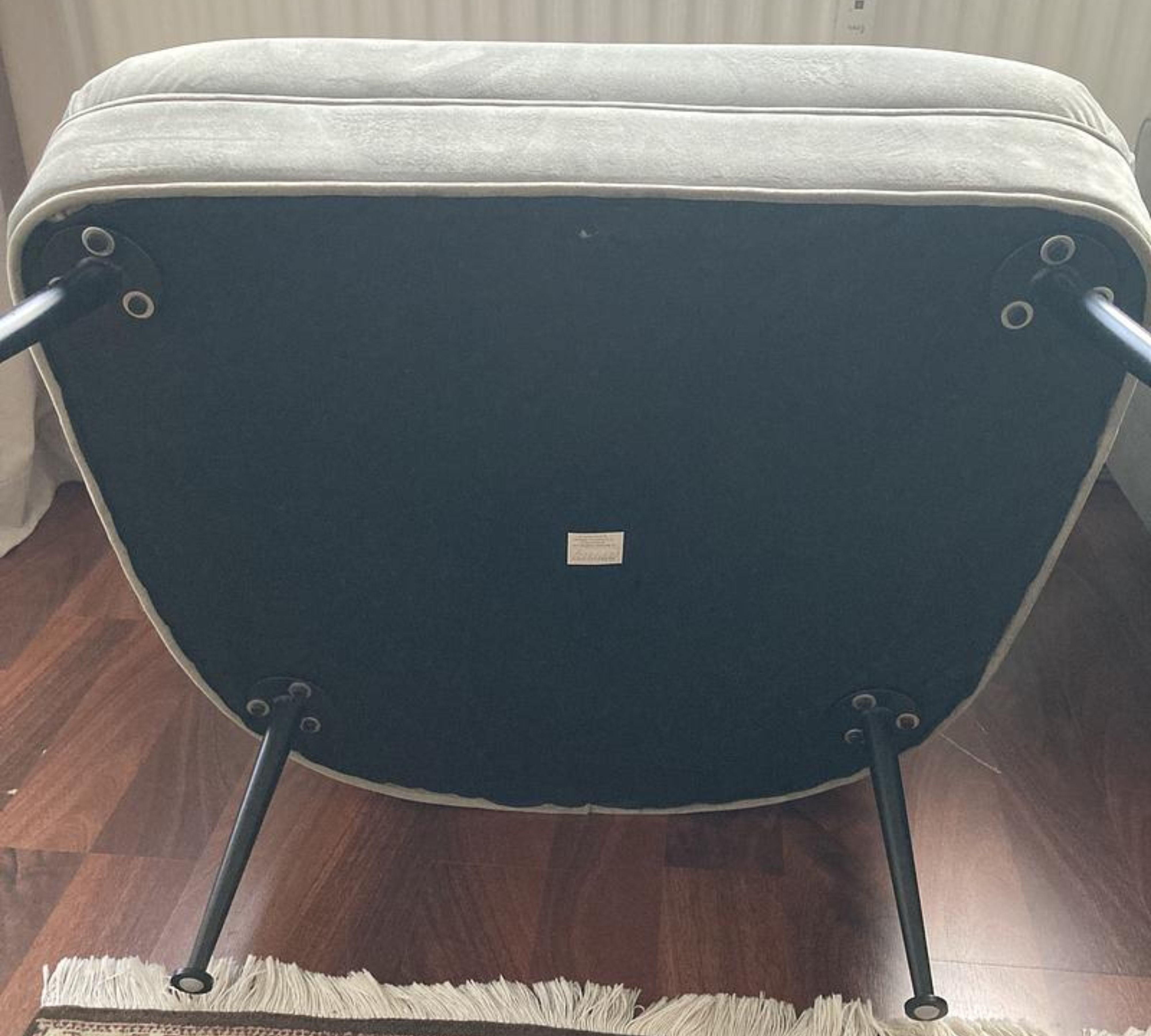 2x Cocktailsessel Samt Metall Grau