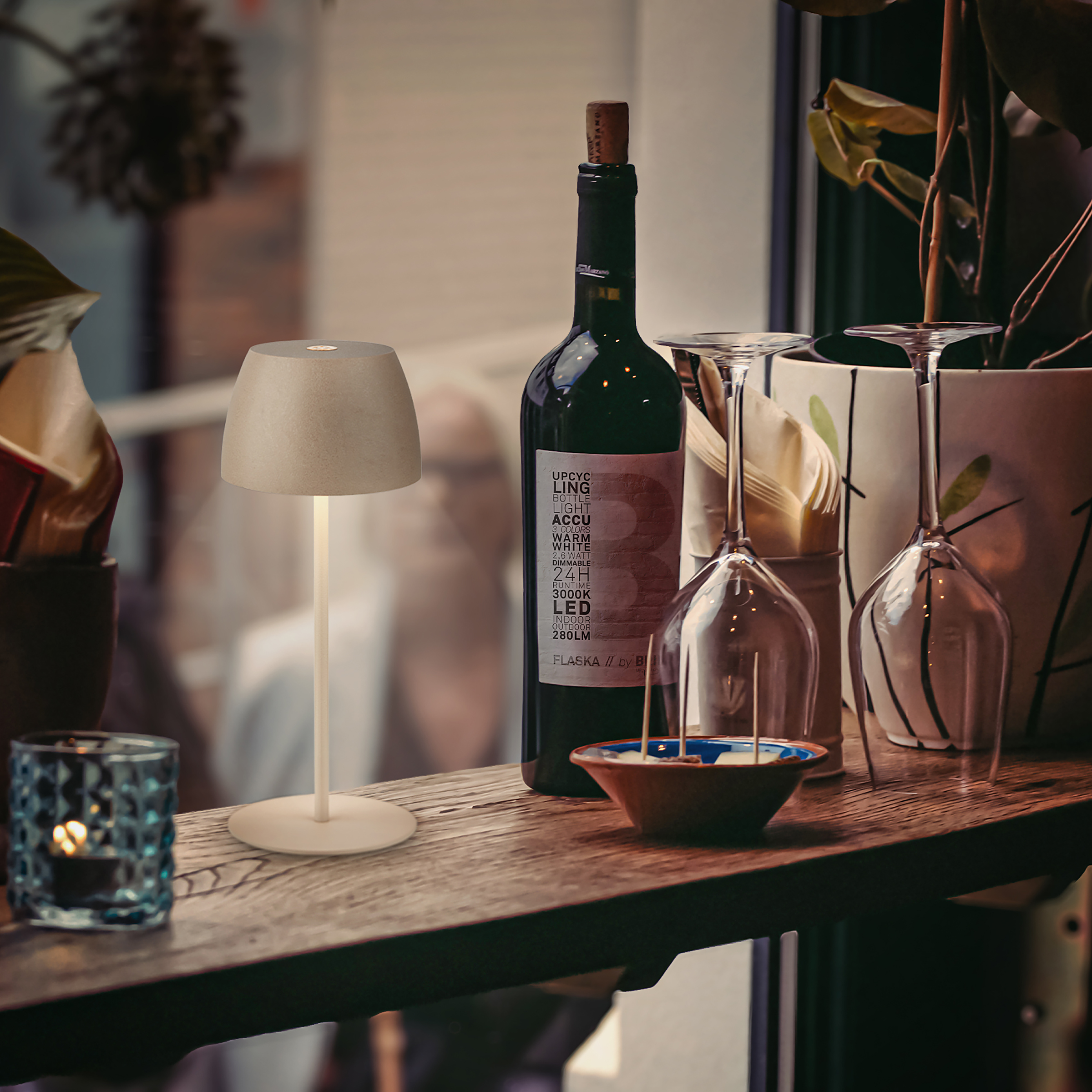 LED Rechargeable Table Lamp Serina Mini Type A Beige