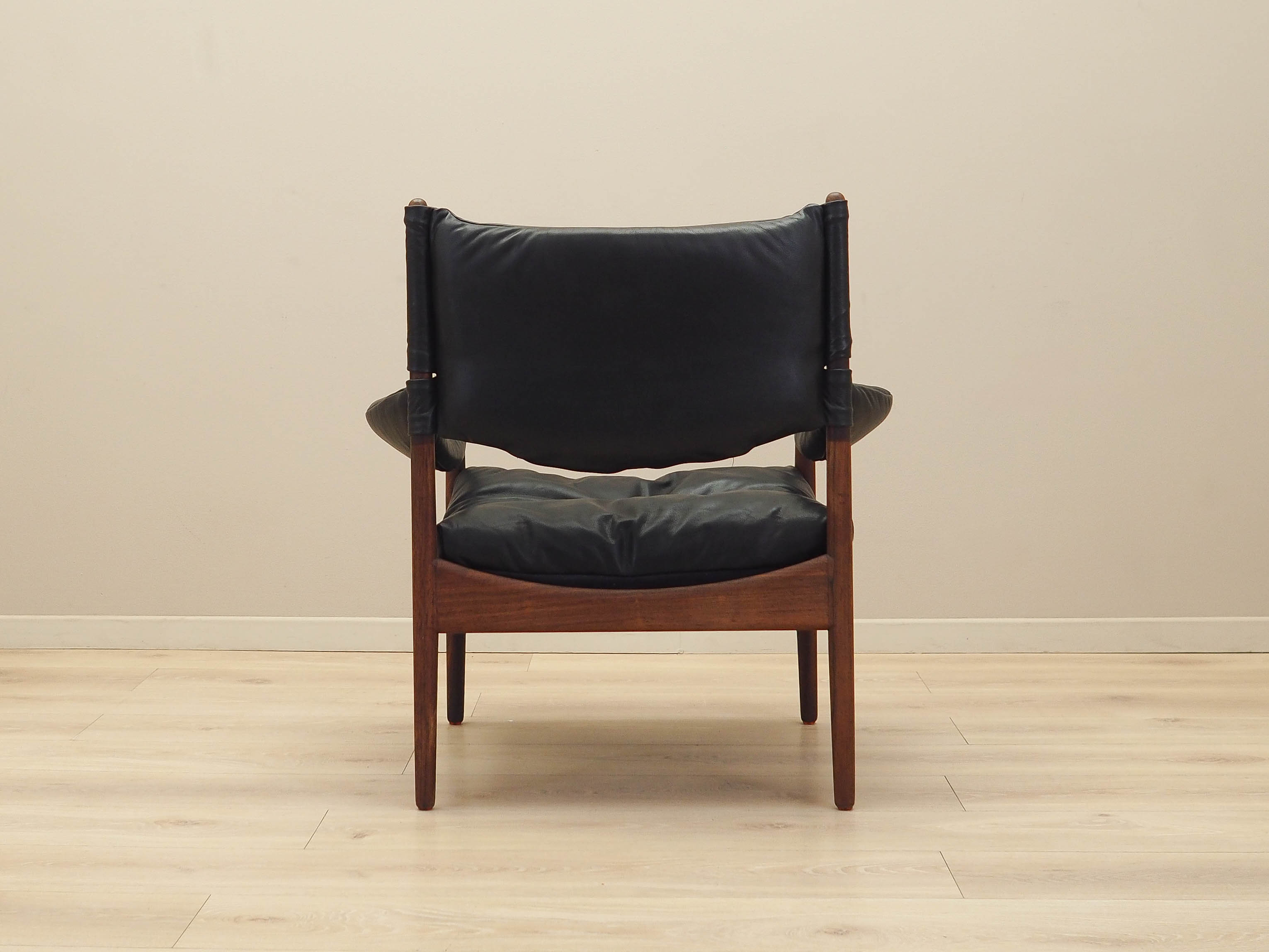 Modus Armchair Wood Leather Black 1960s
