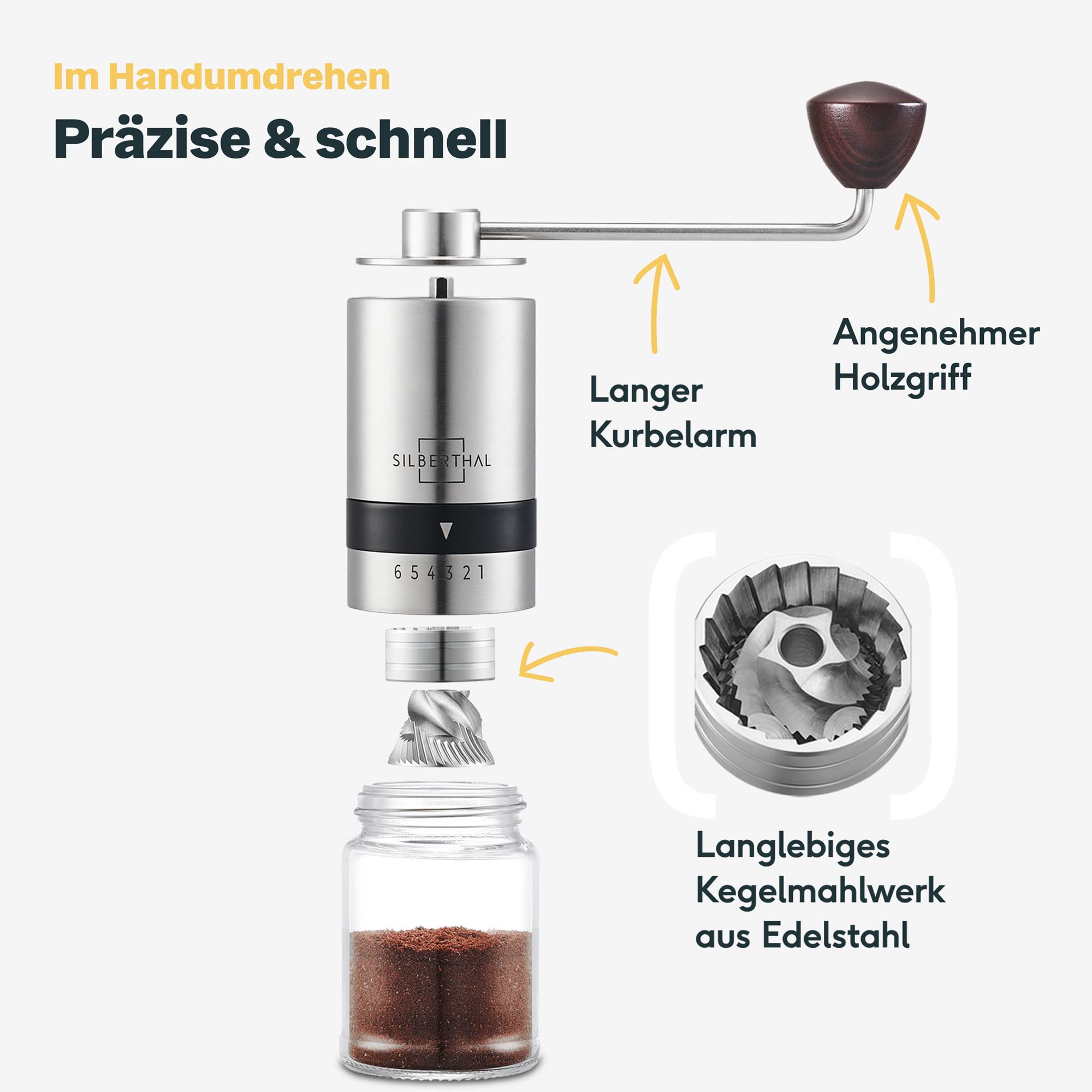 Kaffeemühle Manuell Kegelmahlwerk