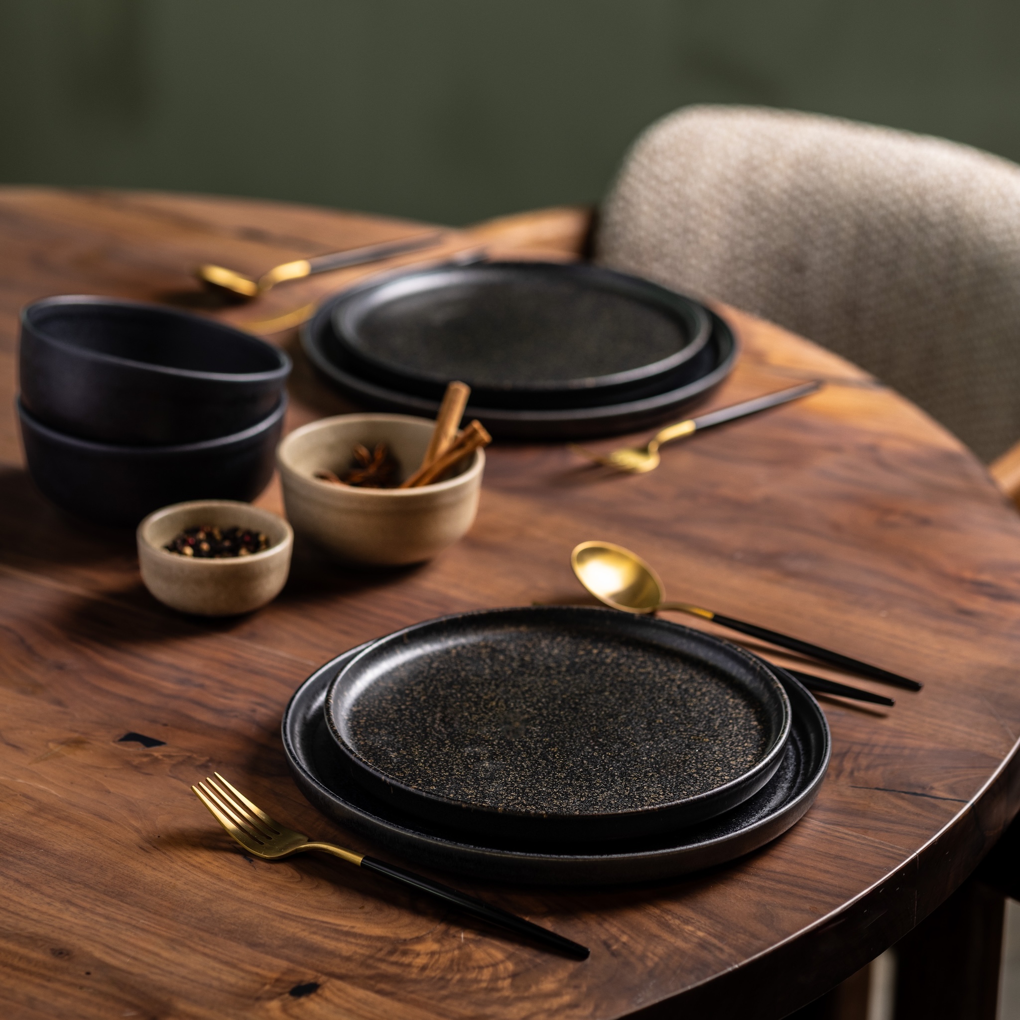 2x Bowl Ceramic Midnight Blue 15 cm