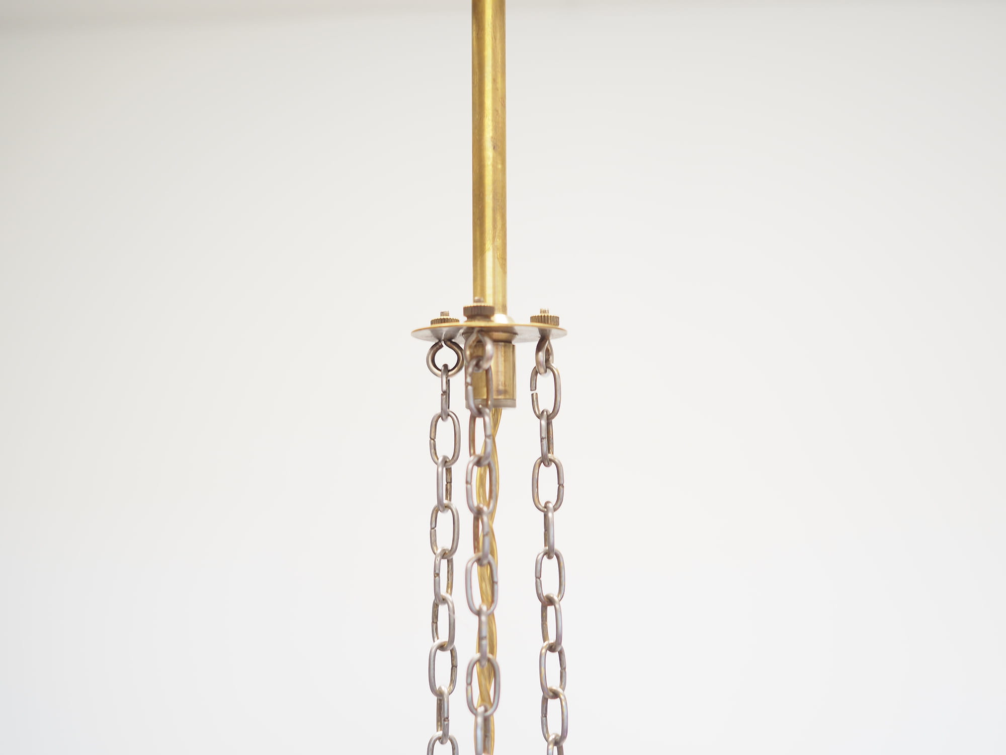 Vintage pendant lamp glass metal gold 1980s