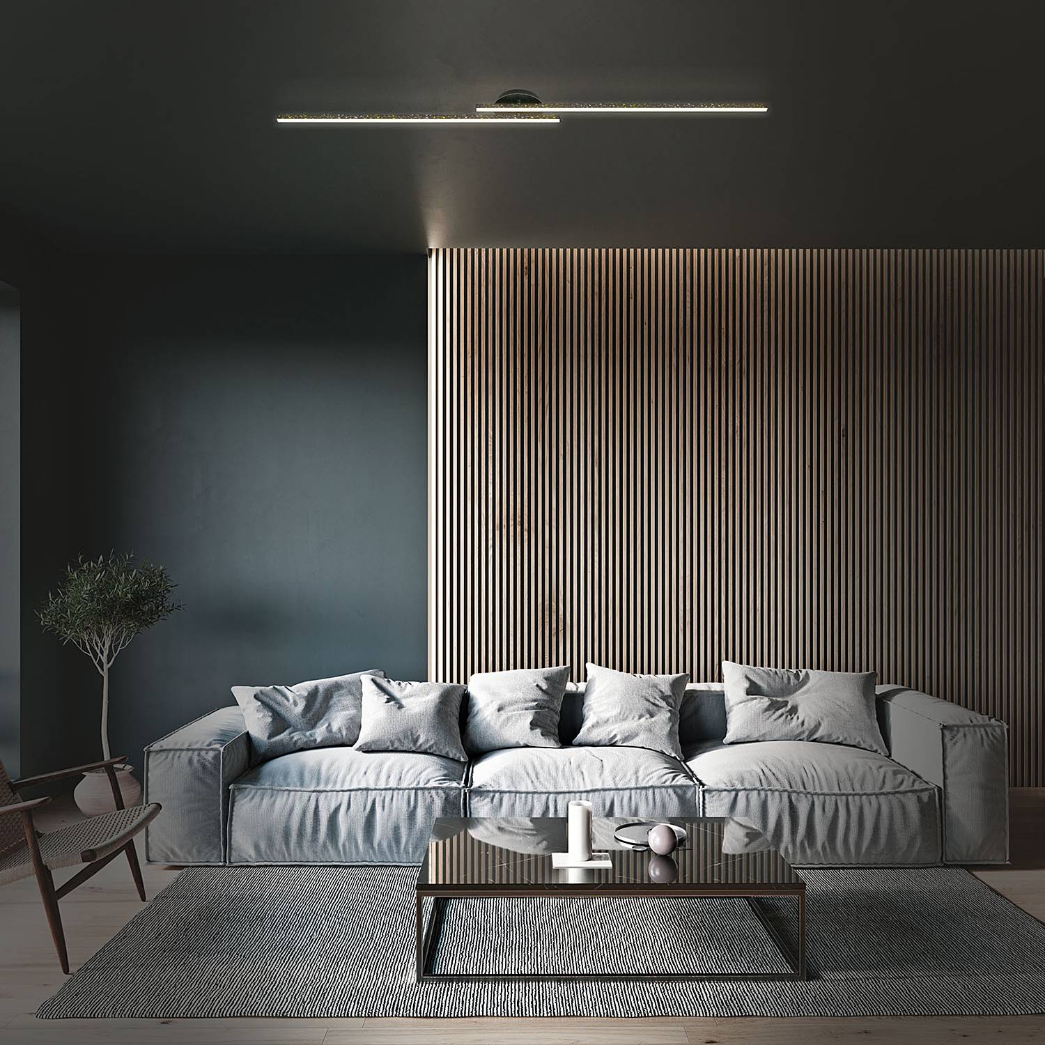 LED-Deckenleuchte Rey I Schwarz