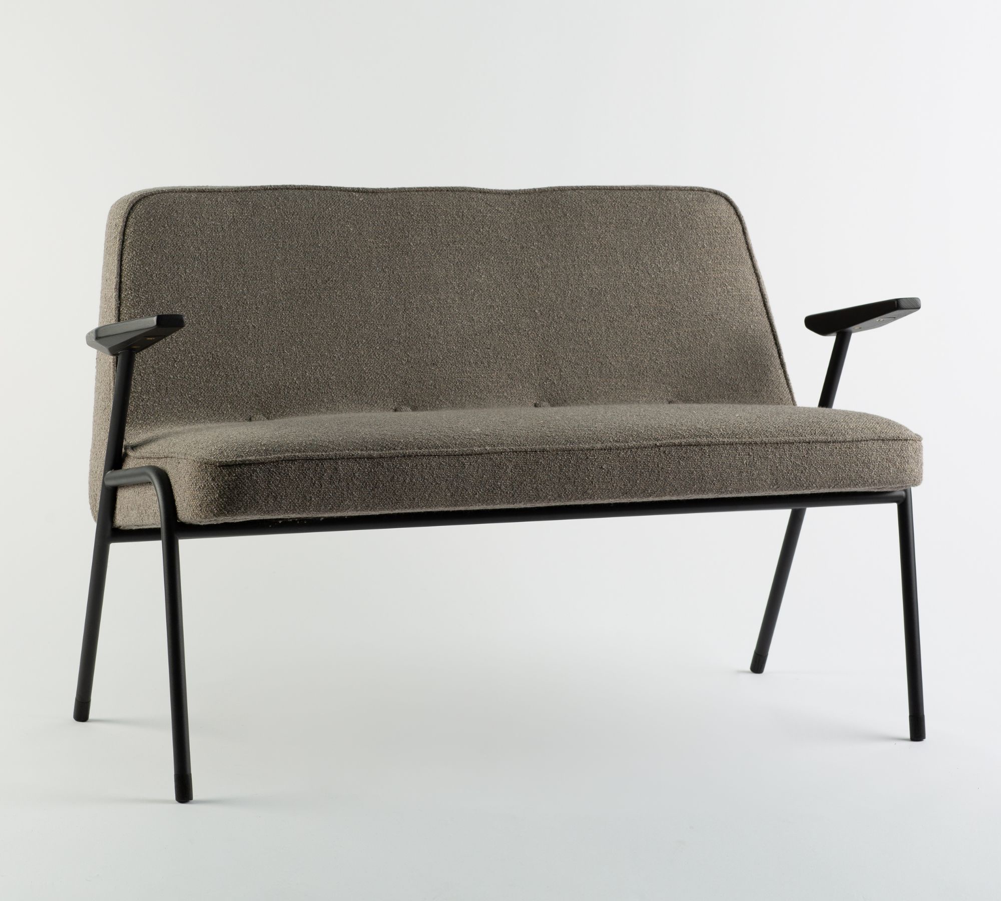 366 Sofa 2-Sitzer Metall Textil Grau