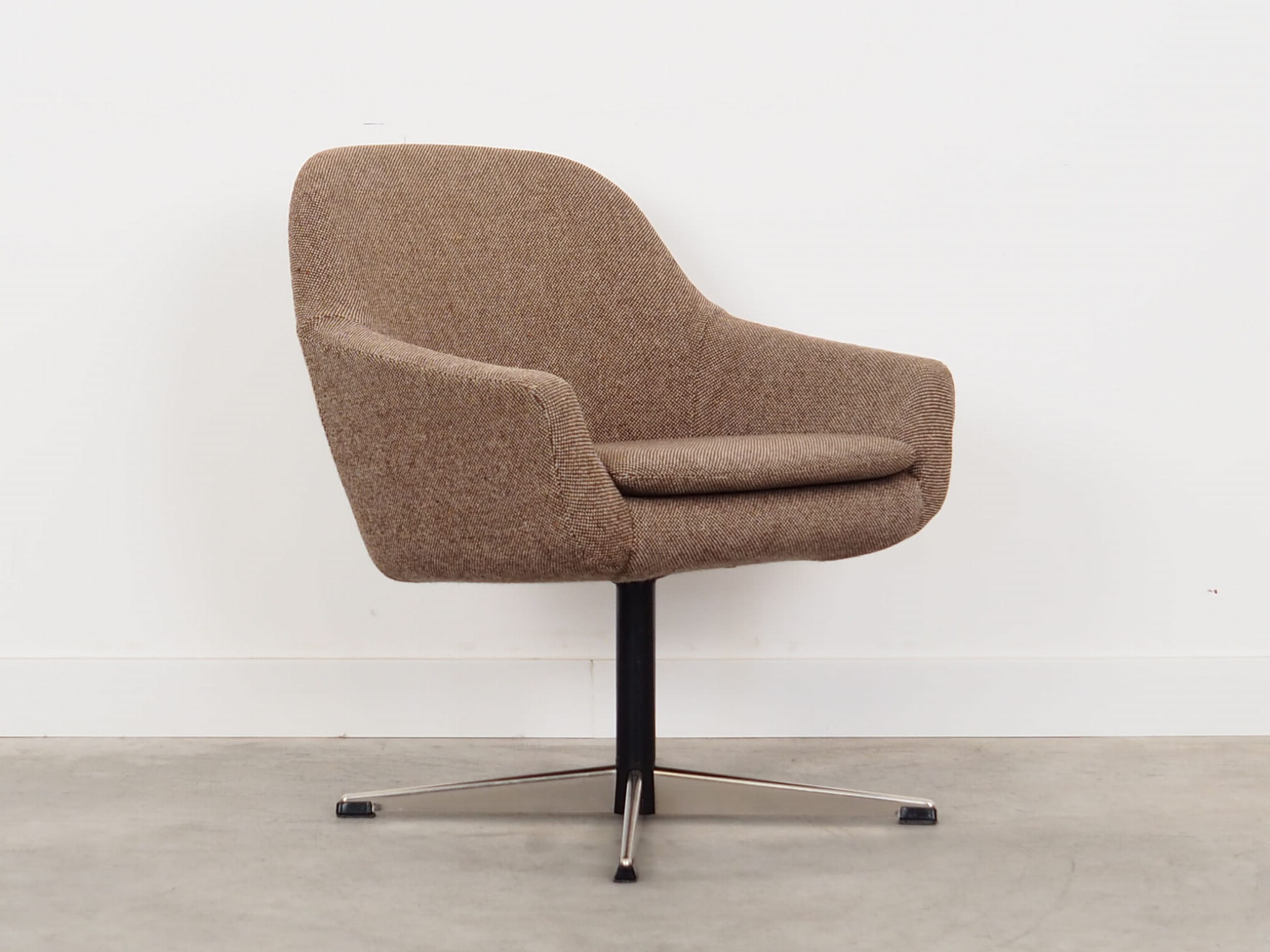 Vintage chair metal textile brown 1970s