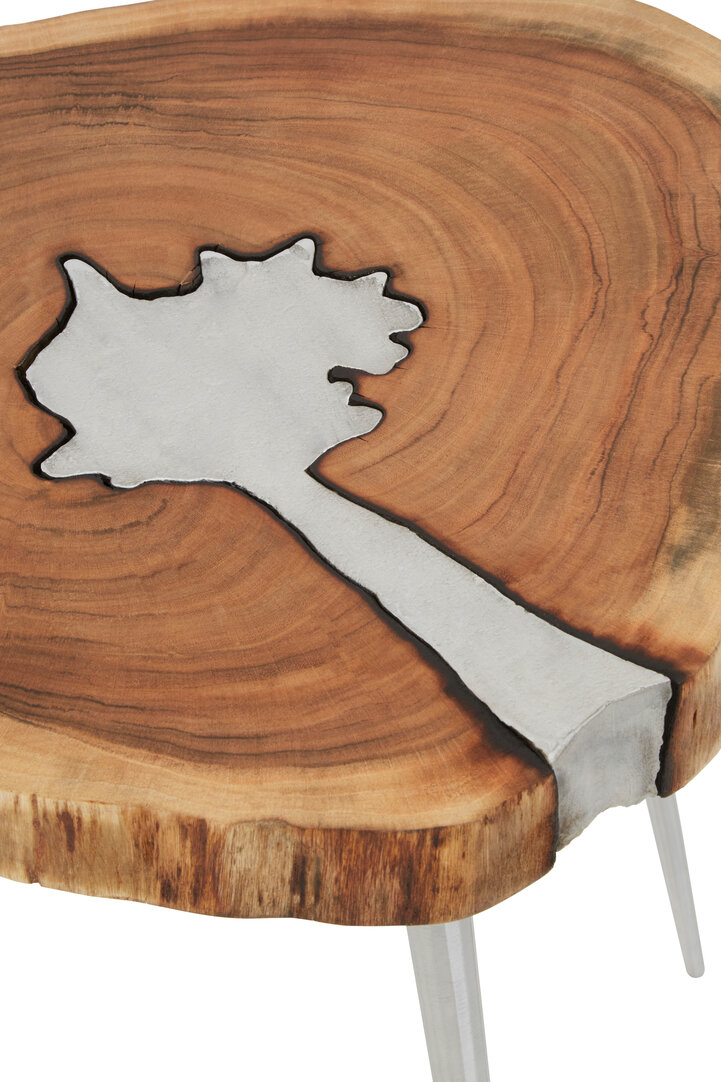 Almora Side Table Acacia Wood Natural Grey