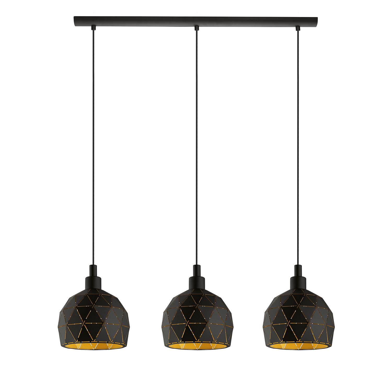 Roccaforte III Pendant Lamp Steel Black 3-light