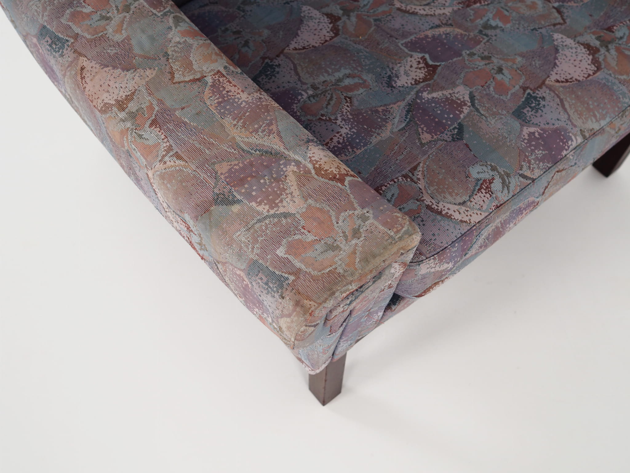 Vintage Sessel Buchenholz Textil Violett 1960er Jahre