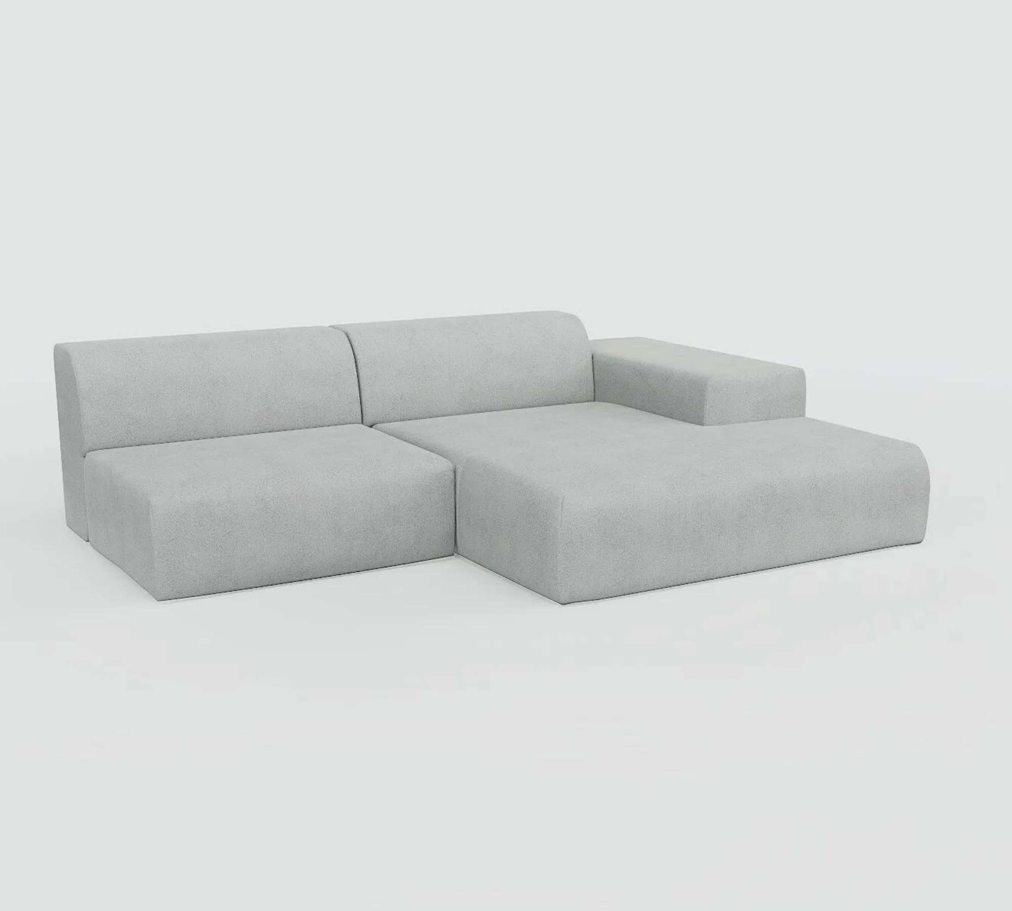 Pyllow Sofa Récamiere Rechts Webstoff Sandgrau