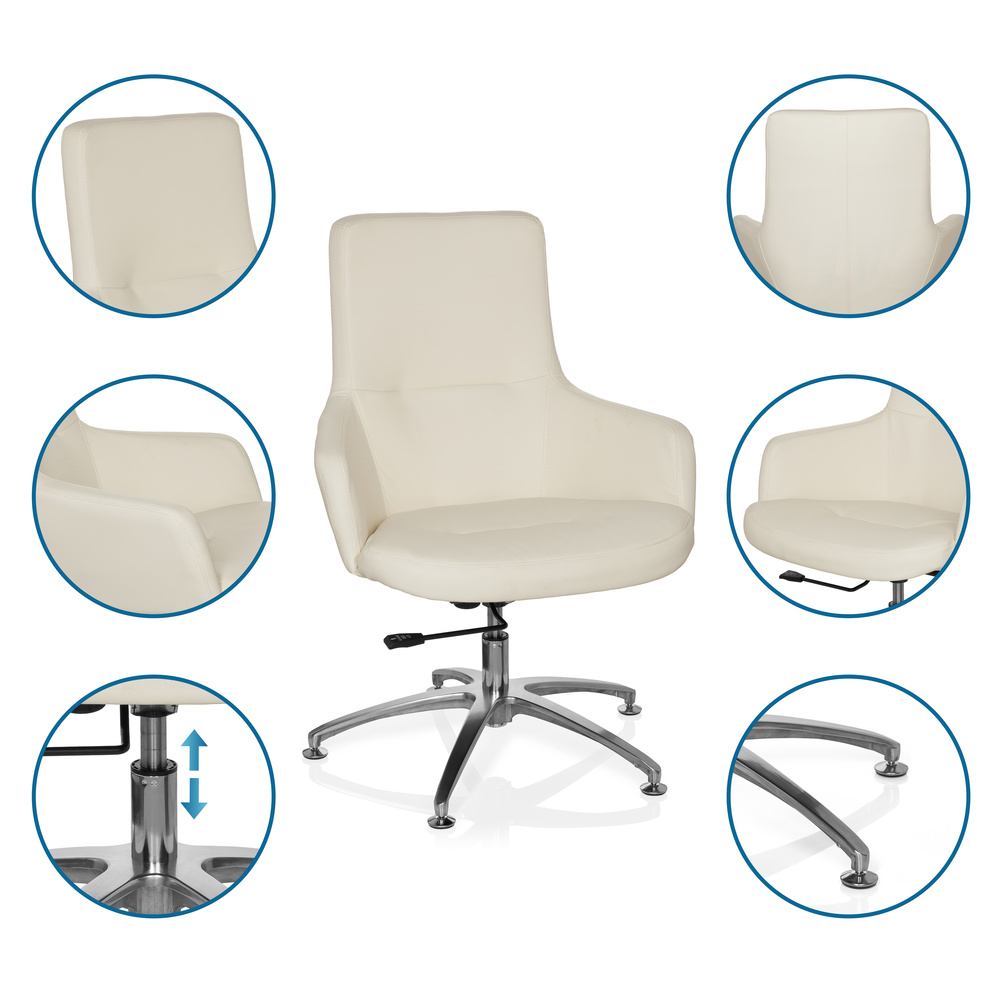 SHAKE 300 Sedia da ufficio Ecopelle Bianco