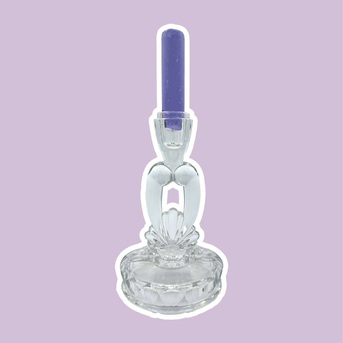 Vintage Kerzenleuchter Glas 1980er Jahre