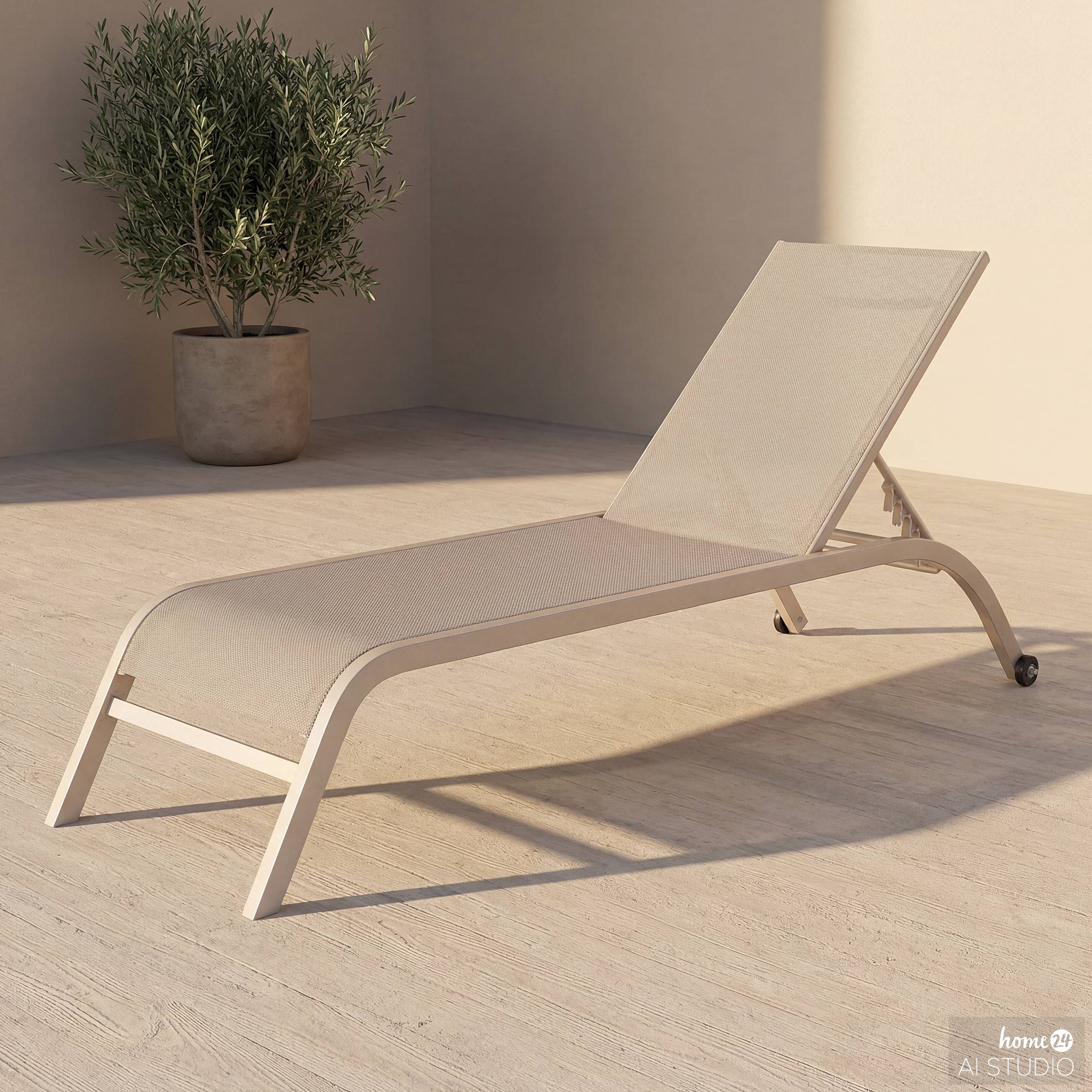 Sonnenliege Bruny Stahl Beige