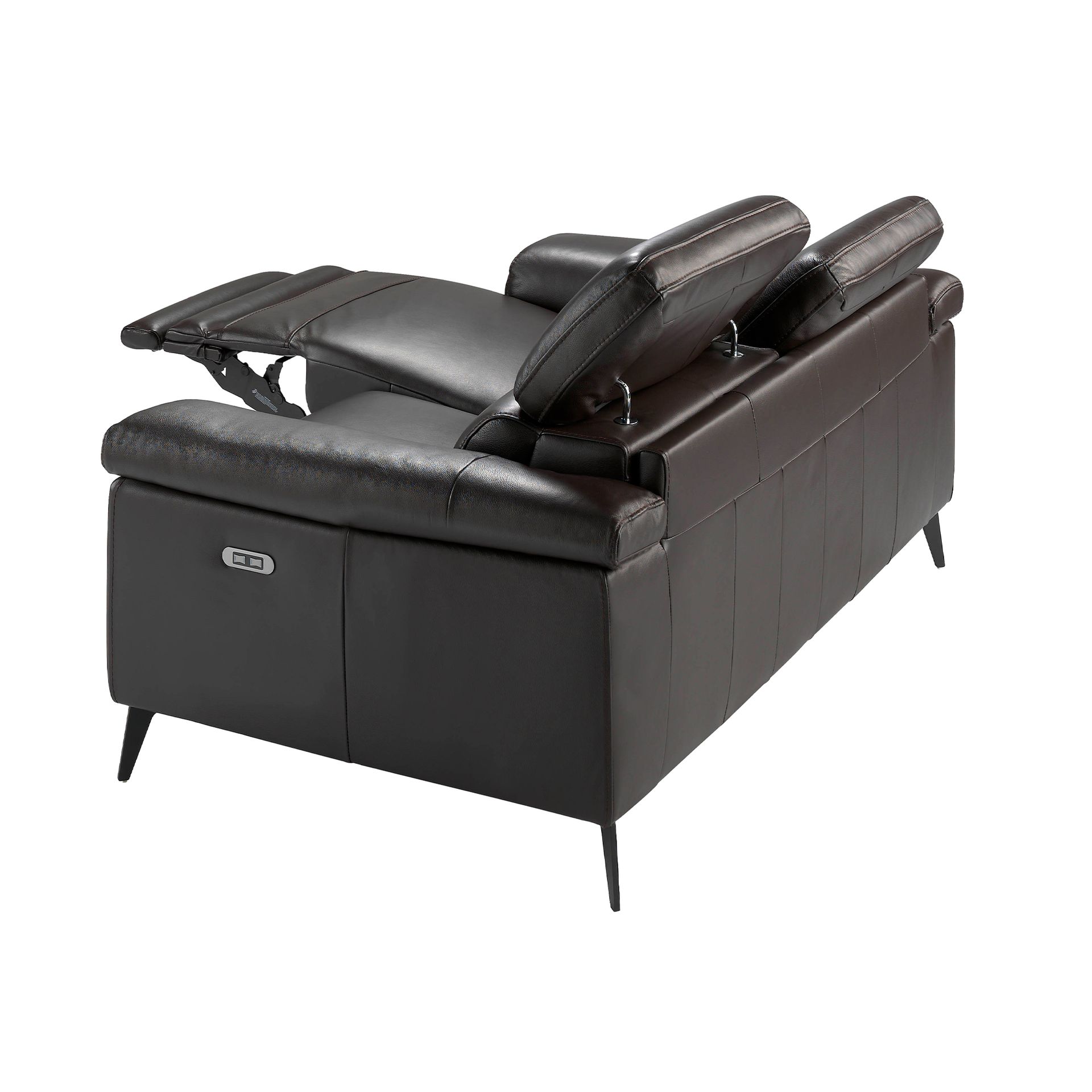 Sofa 2-Sitzer mit Relaxfunktion Leder Schokobraun