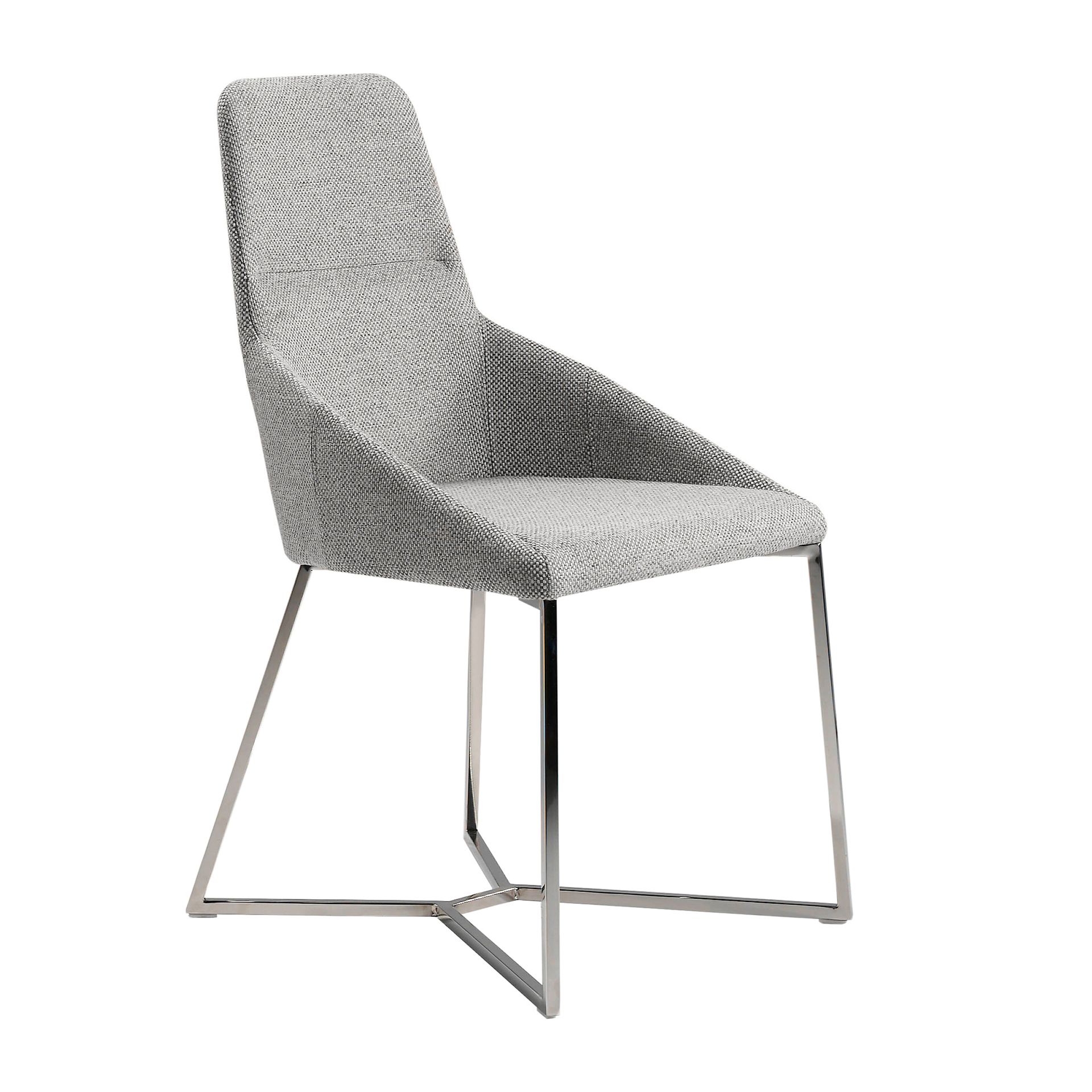 Dining chair stainless steel gray