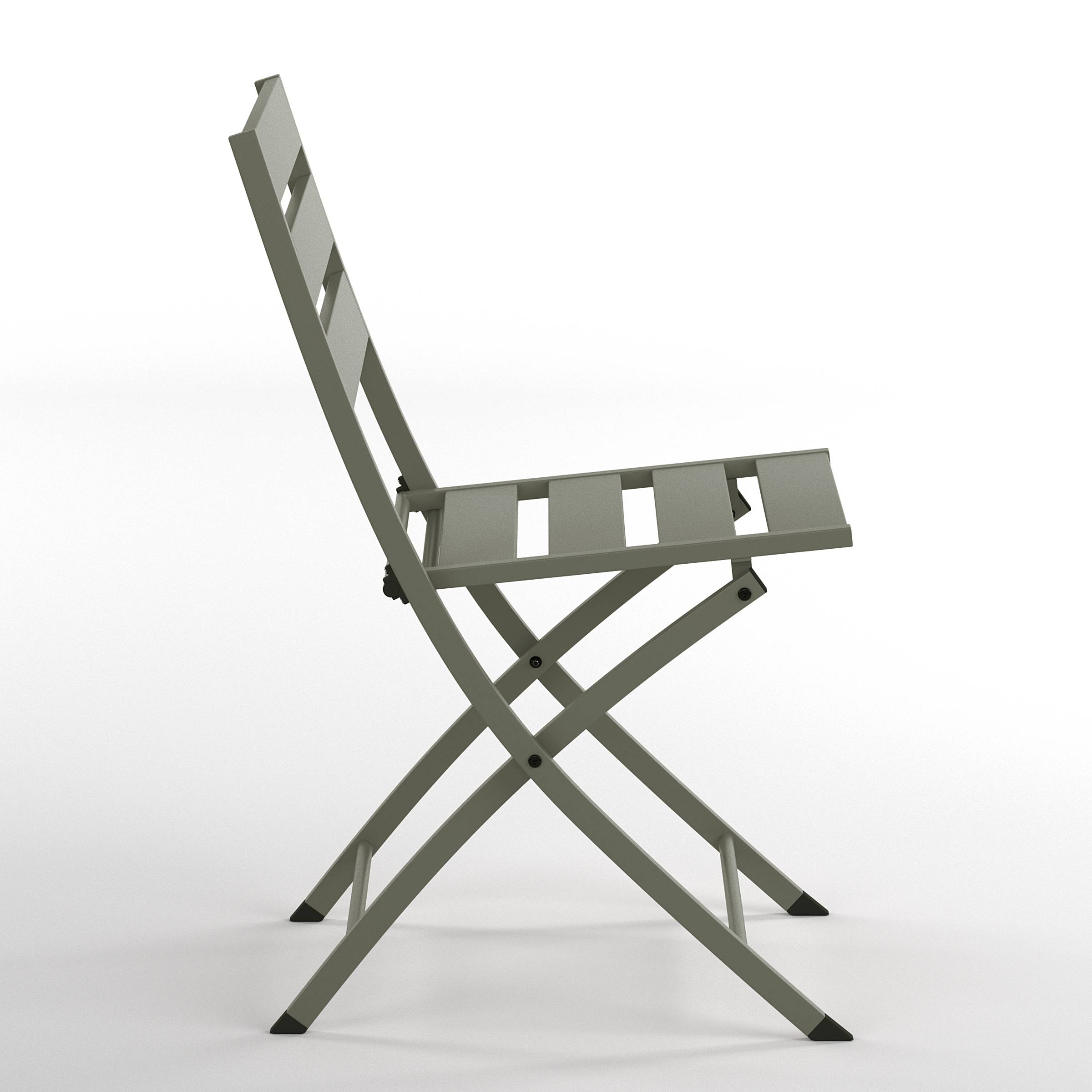 Folding chair Kovo set of 2 steel sage