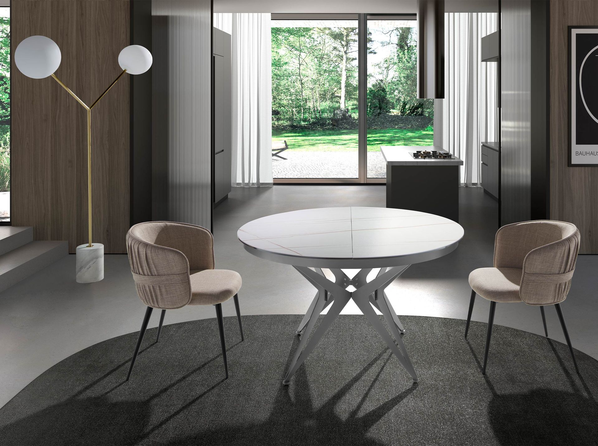 Dining chair textile beige