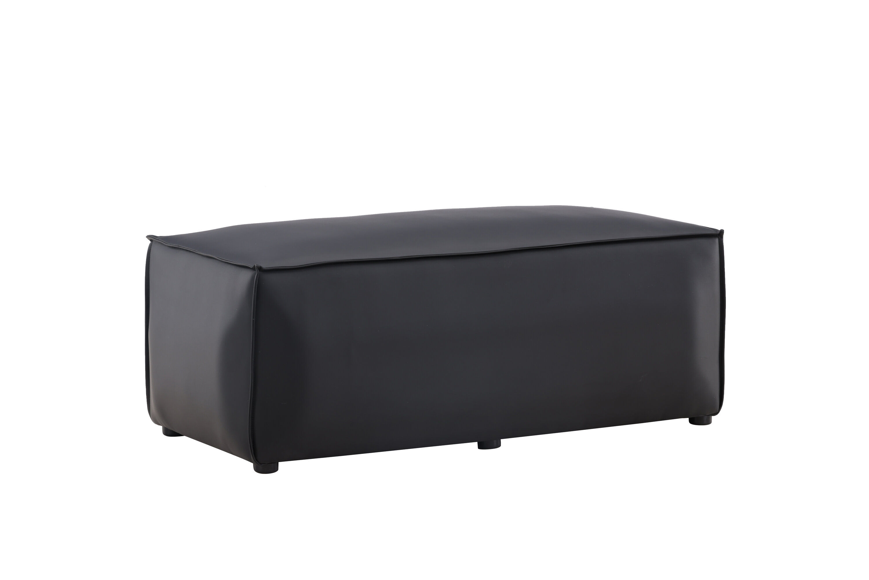 Palermo  Pouf  PU  Mattschwarz