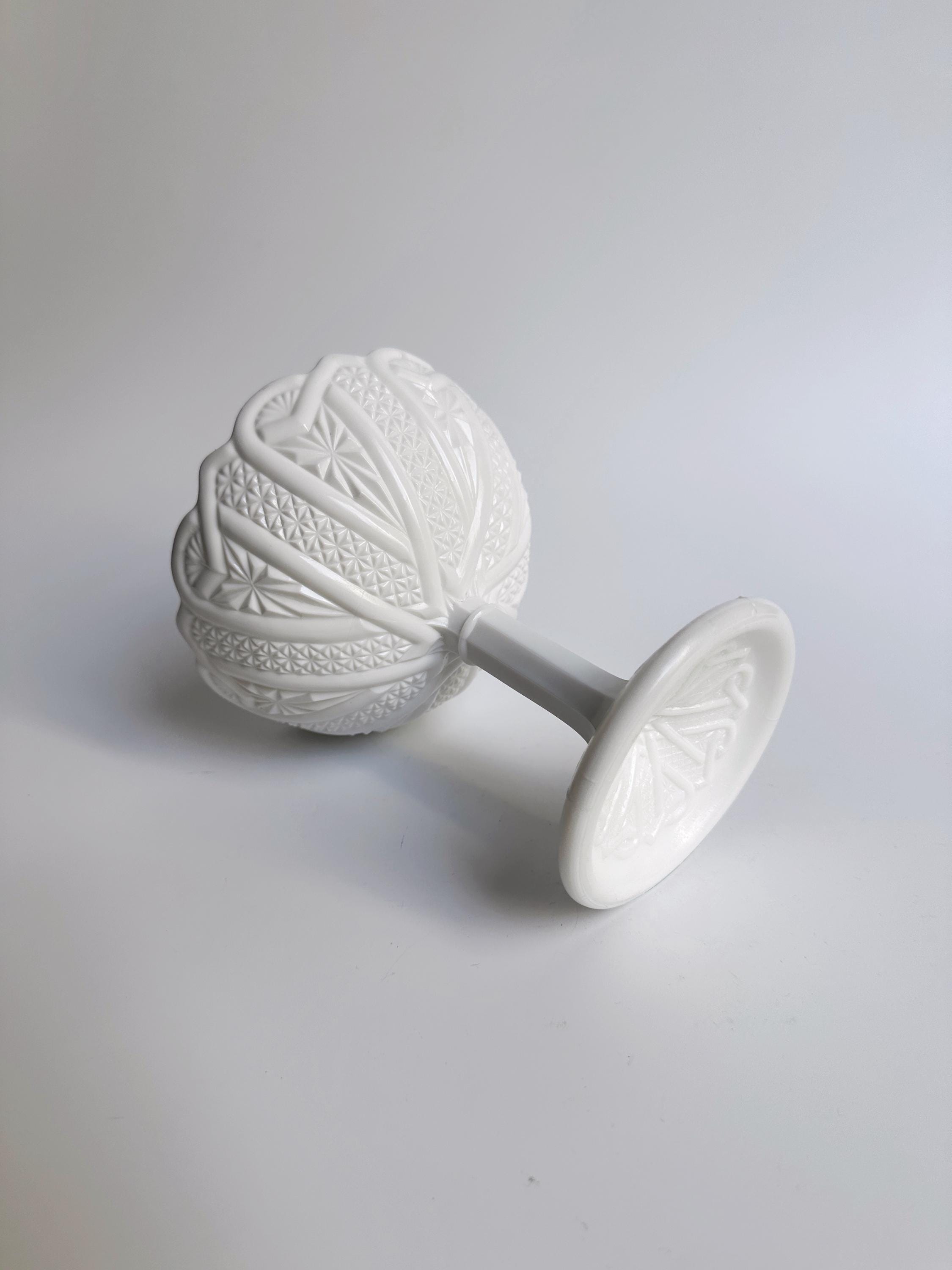 Vintage Jugendstil Obstschale Opalglas Weiß 