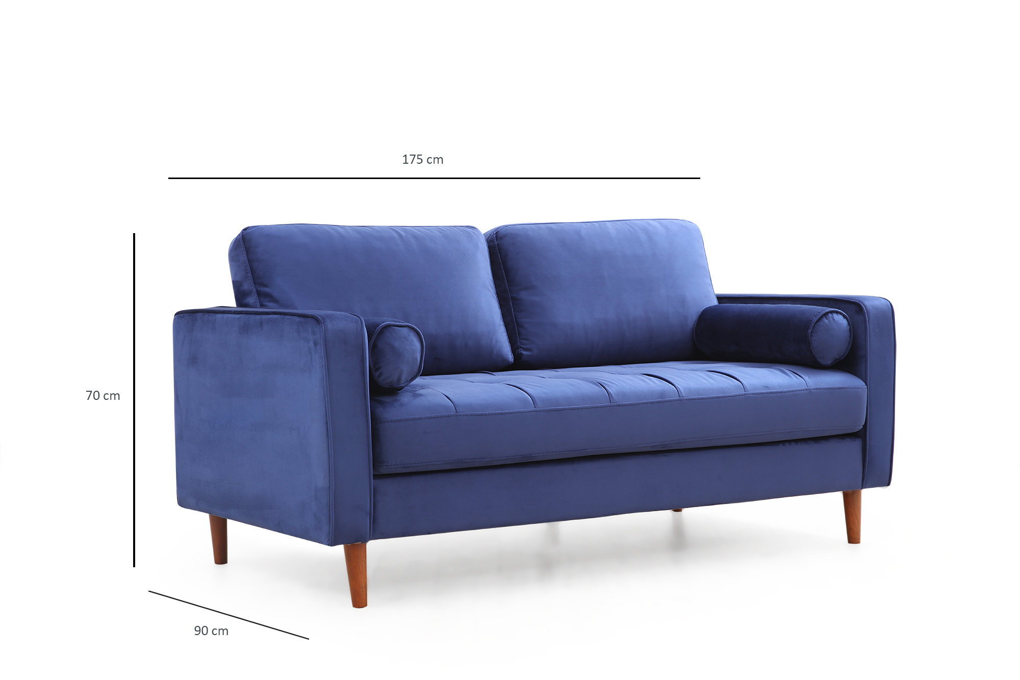 Rome 2-seater sofa navy blue