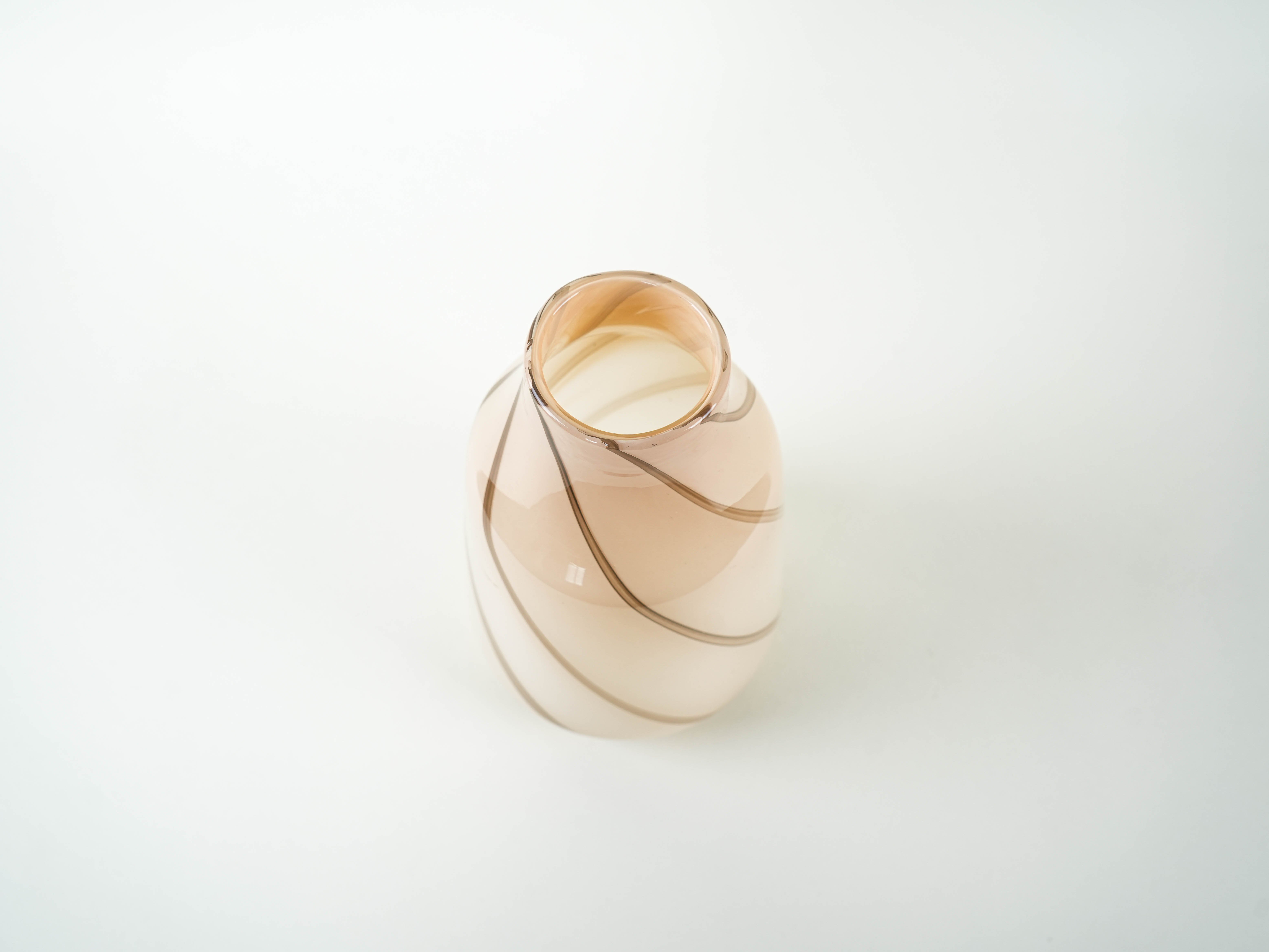 Glass Vase Beige 1970s