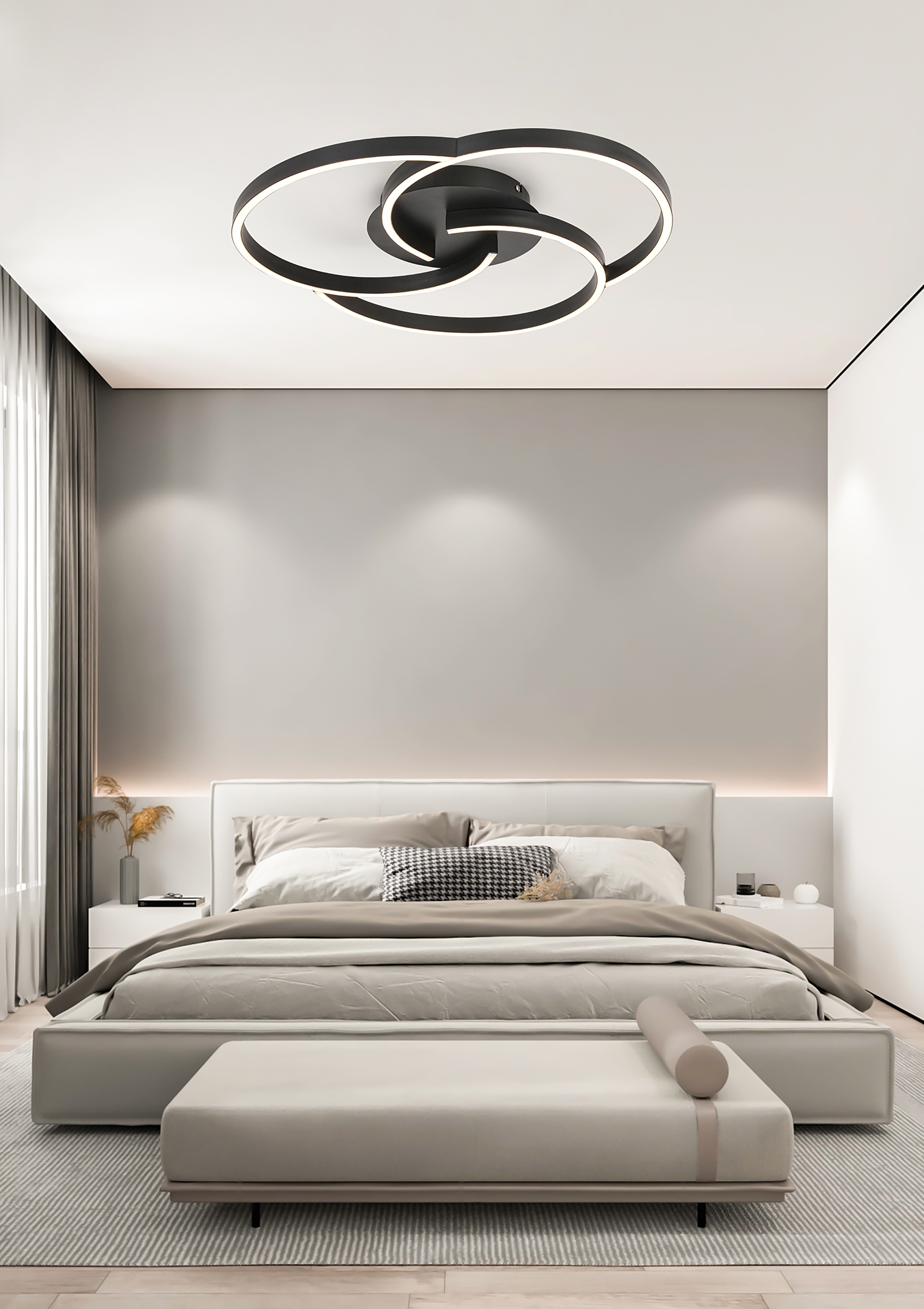 Kerstin LED-Deckenleuchte Schwarz