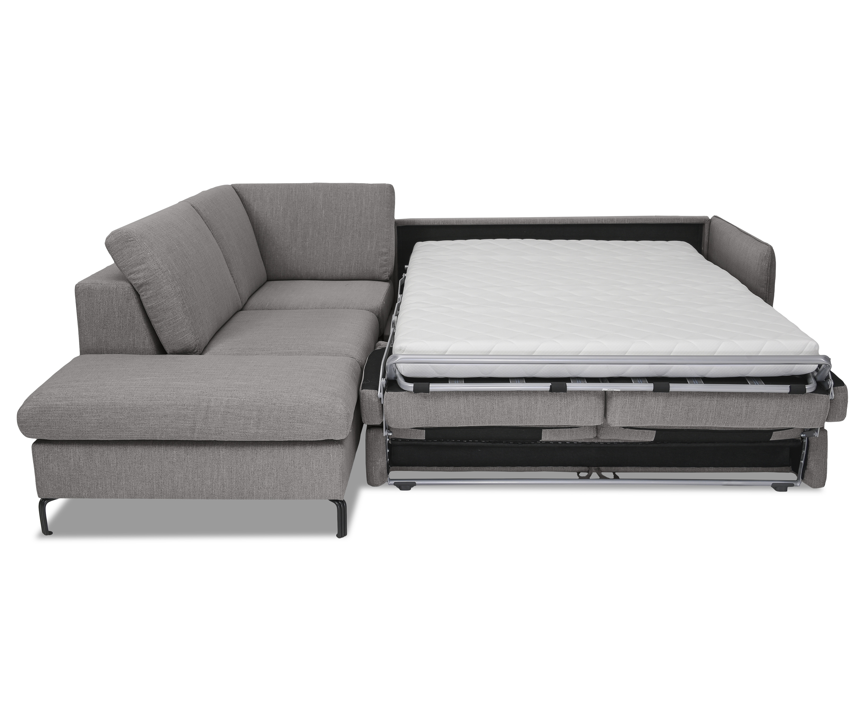 Ecksofa Novato mit Dauerschlaffunktion Textil Grau