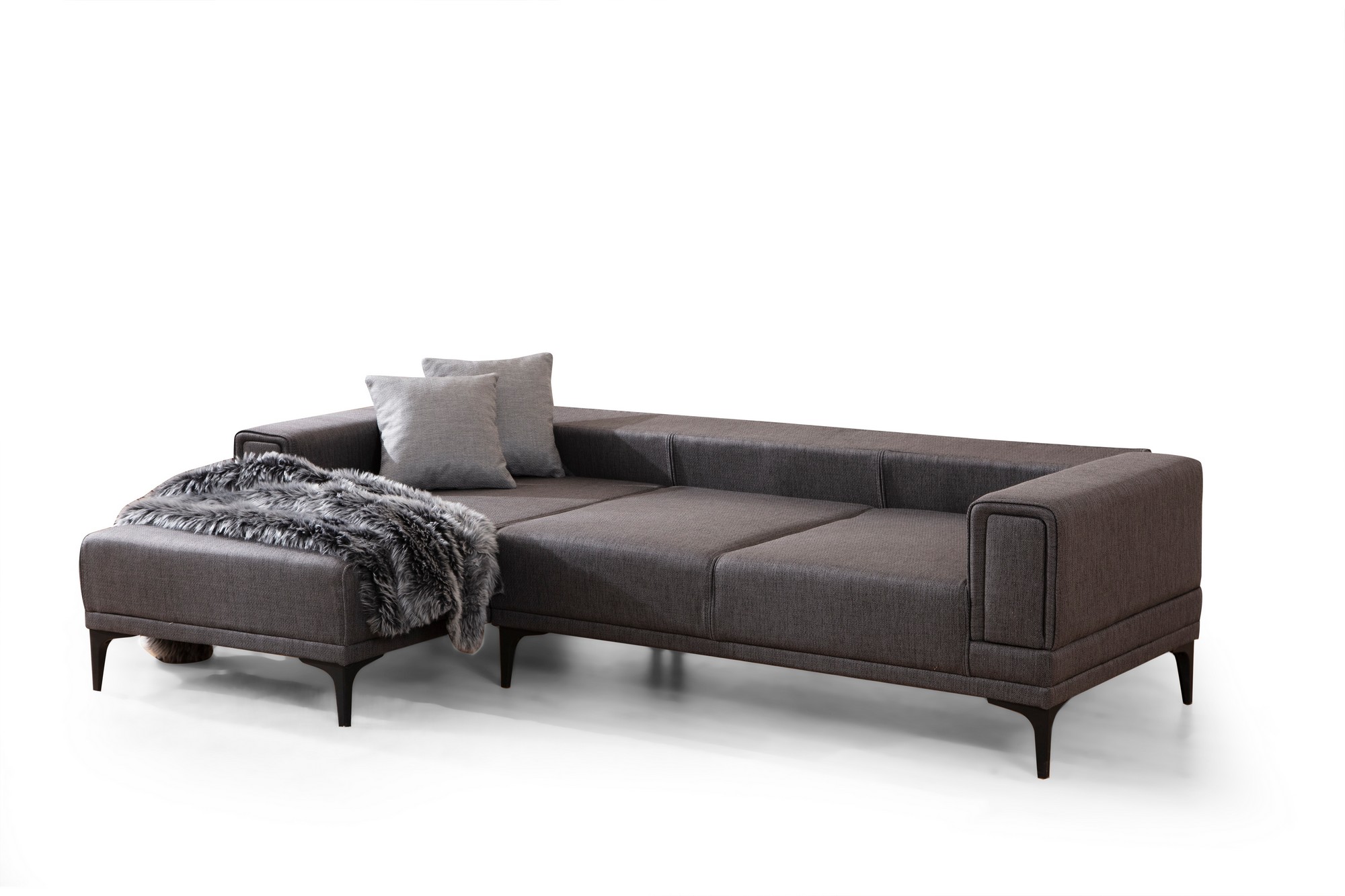 Horizon Ecksofa Links Dunkelgrau