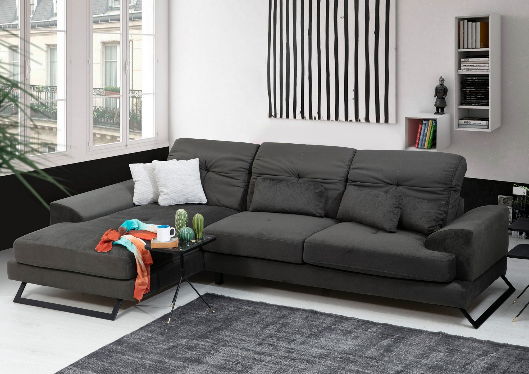 Frido Links Ecksofa Anthracite