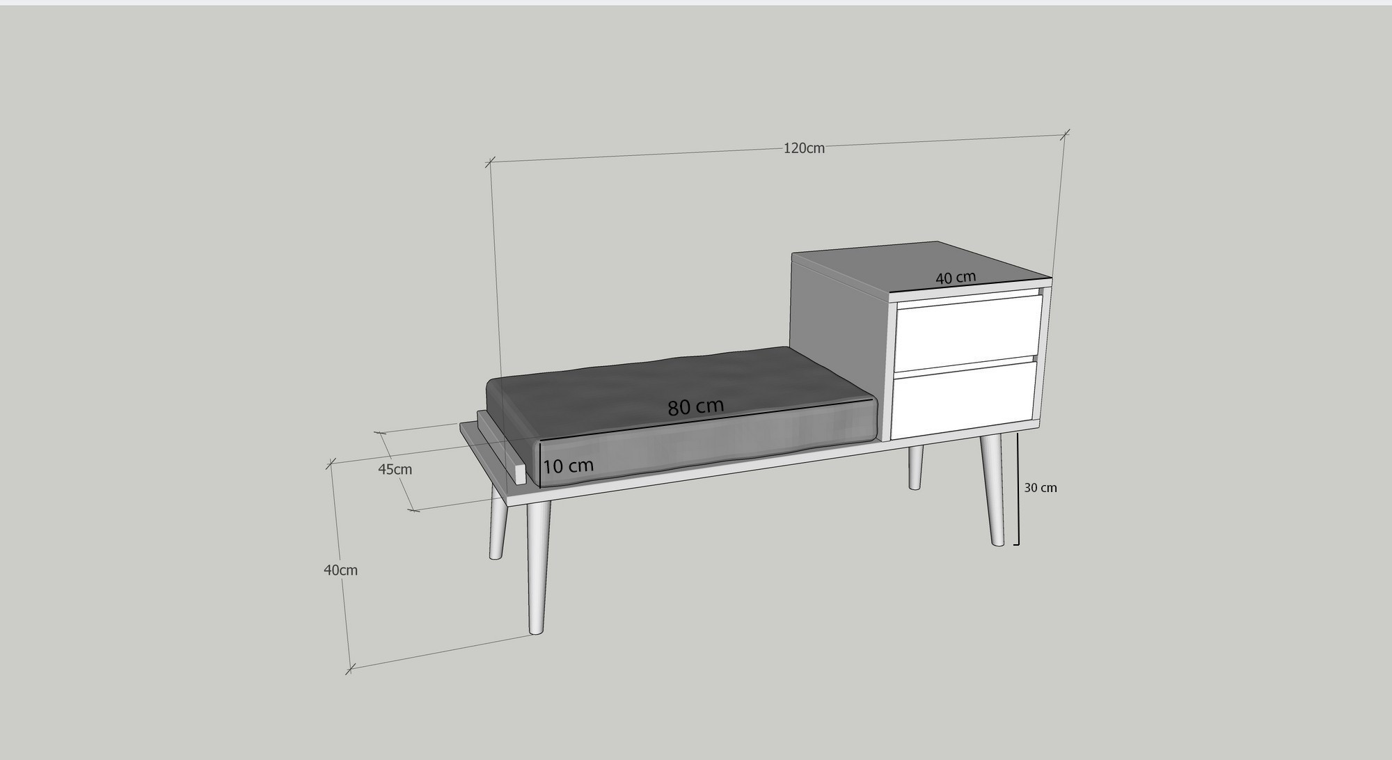 Rino Garderobe Holz Walnuss Anthrazit