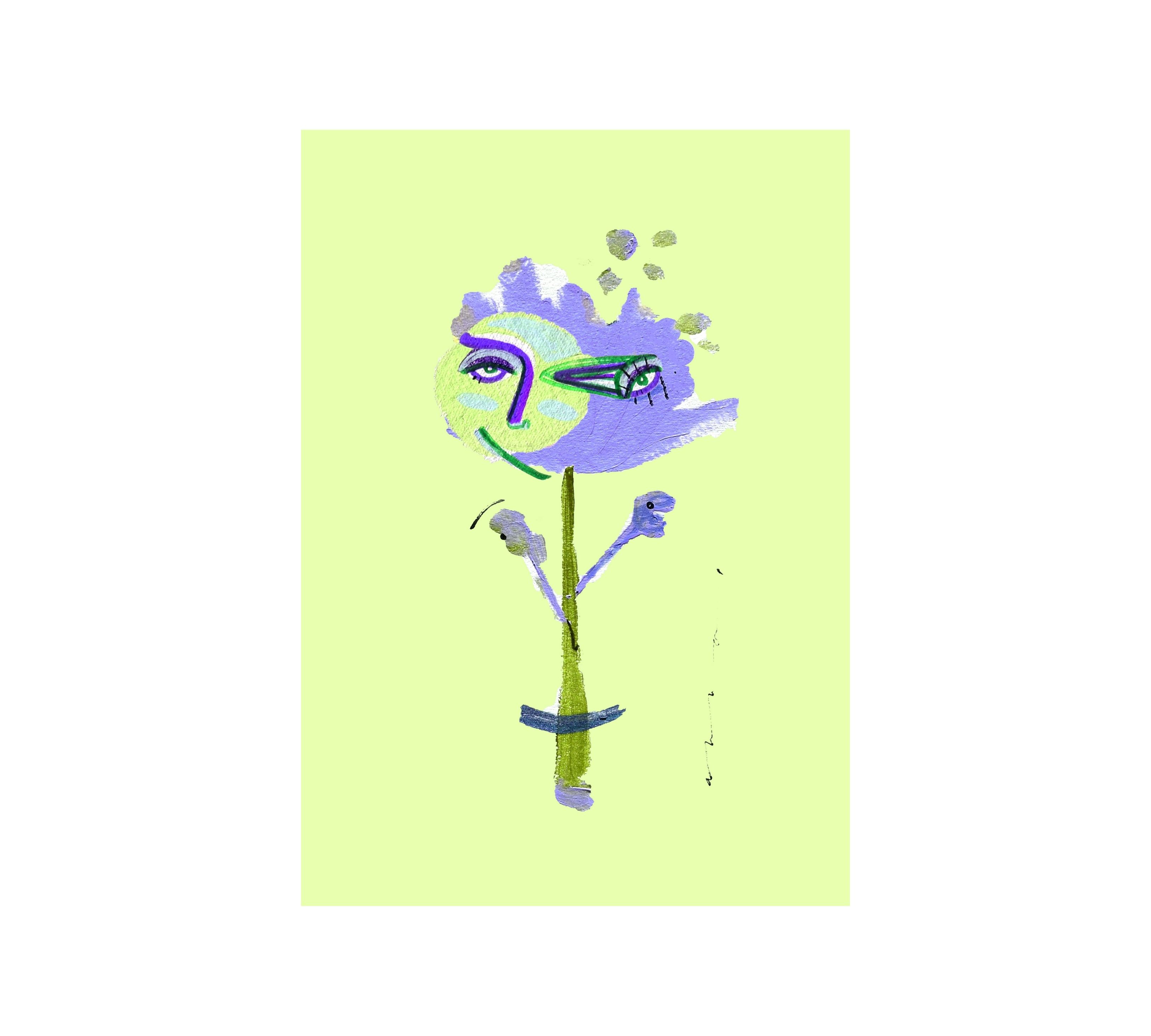 Lluna Flower Kunstdruck Mehrfarbig