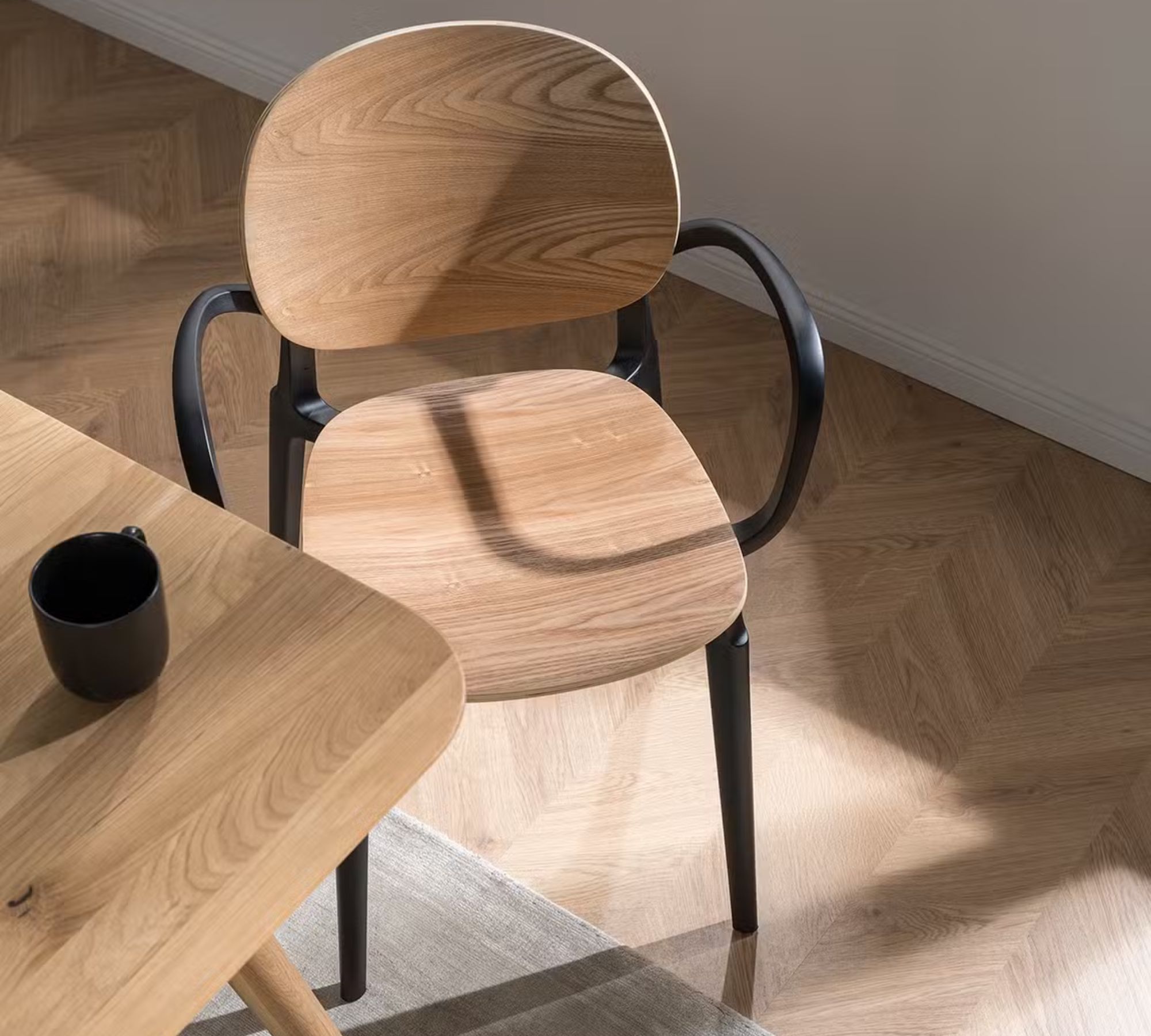 2x Armchair Plastic Brown