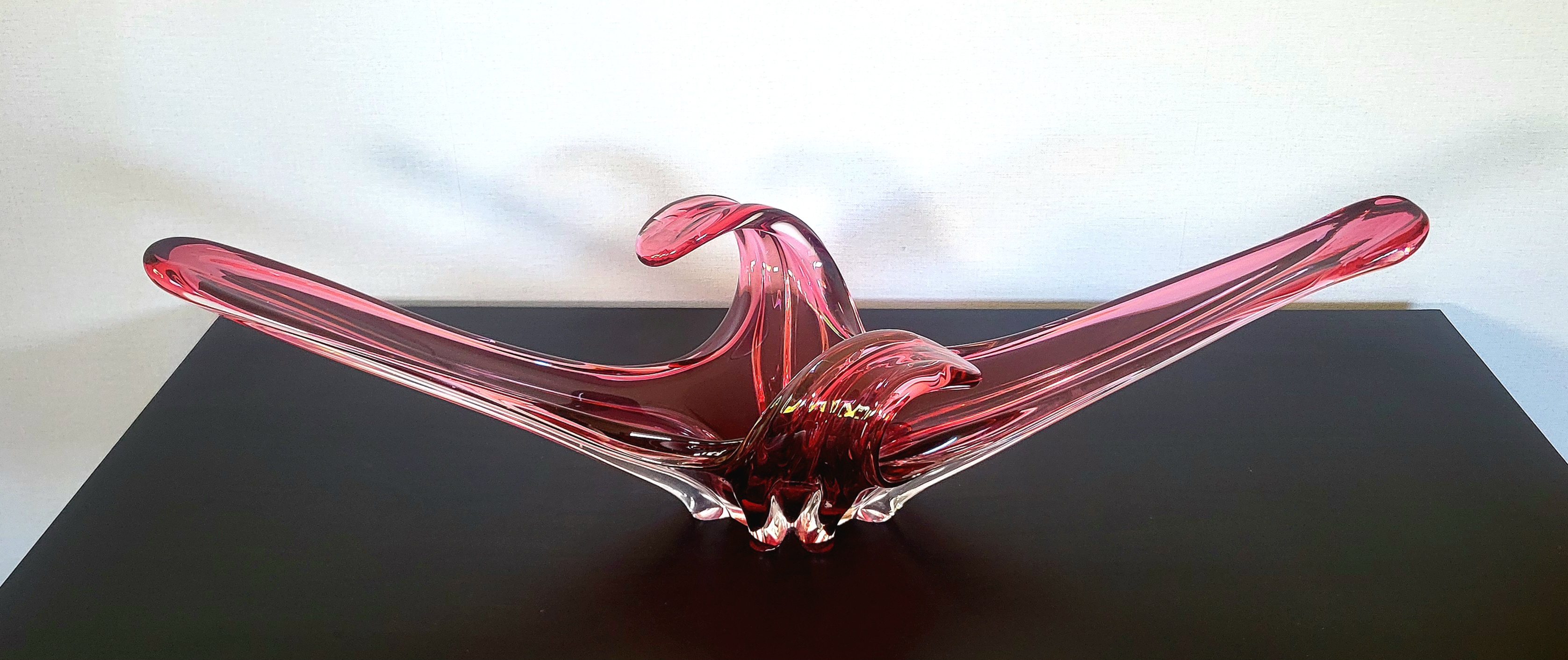 Sommerso Schale Muranoglas Rosé von Flavio Poli