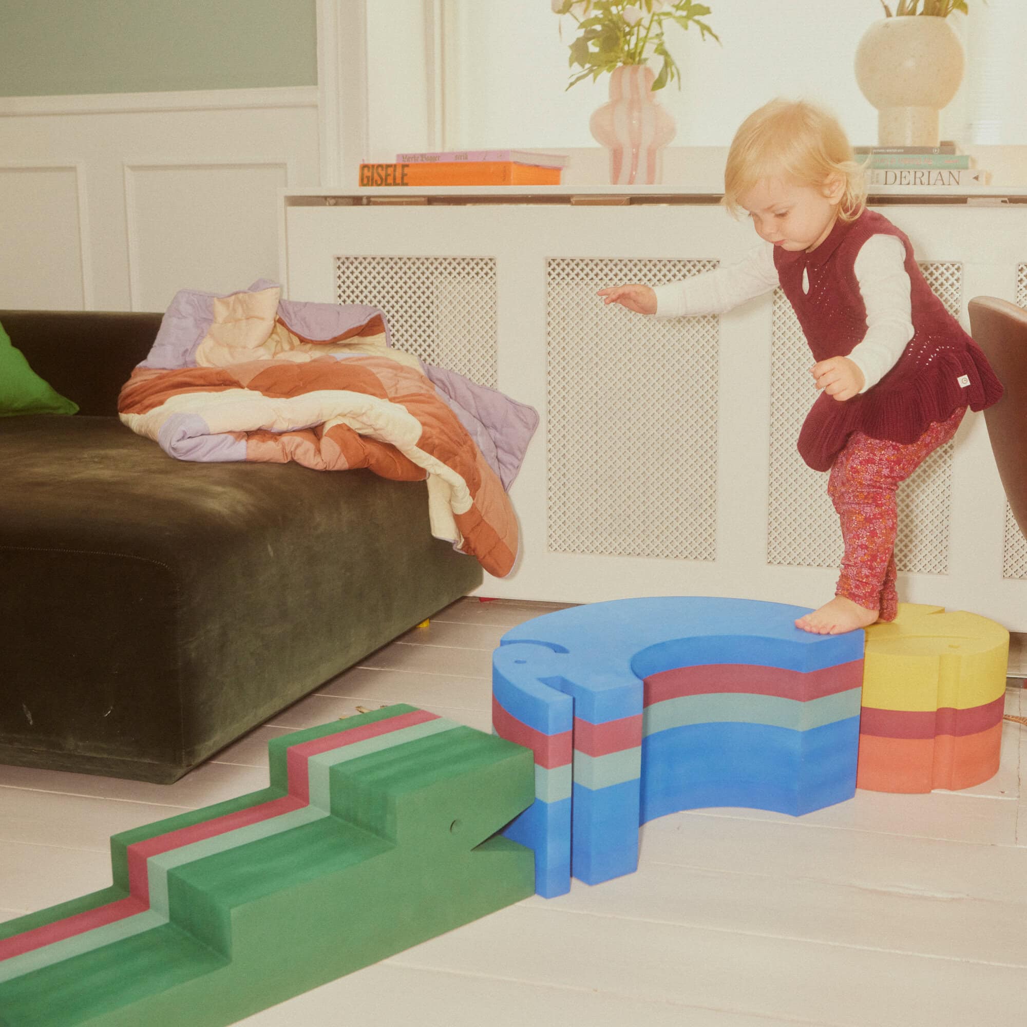 Elefant Großer Hocker Blau