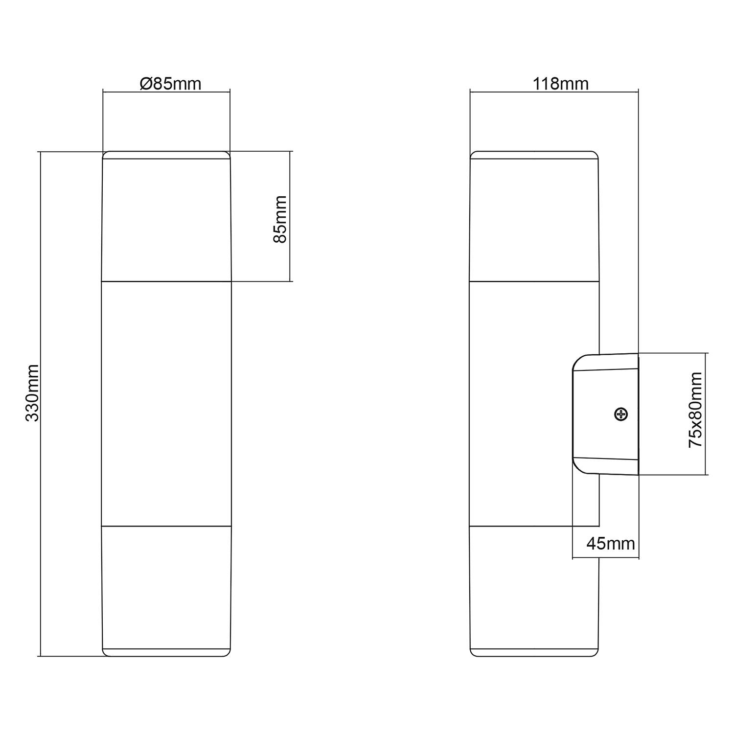 Hoosic I Wall Lamp Plastic Aluminum 2-light