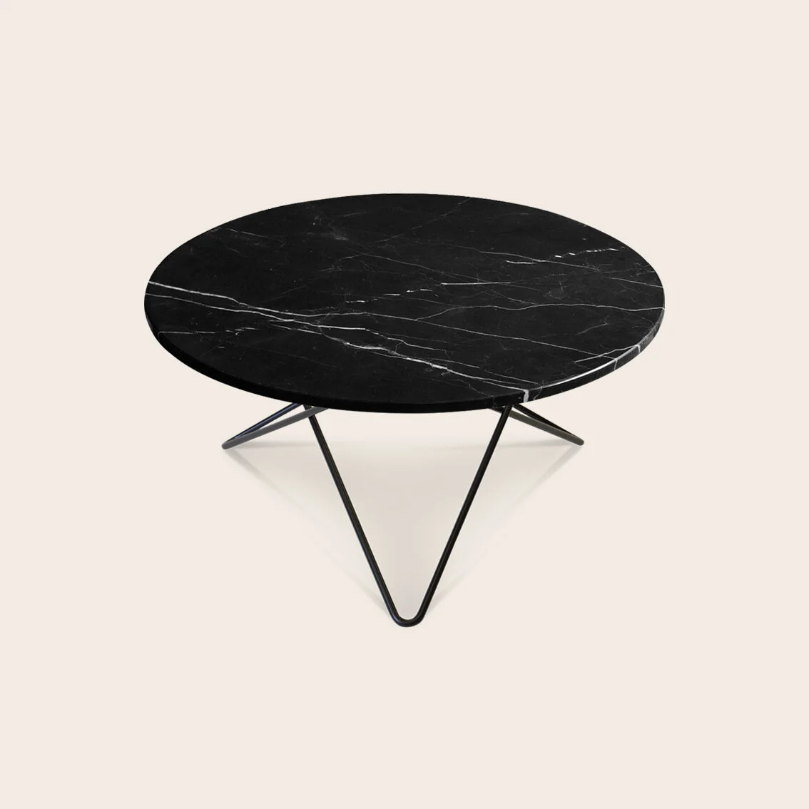 O Coffee table Marble Black Ø 80cm