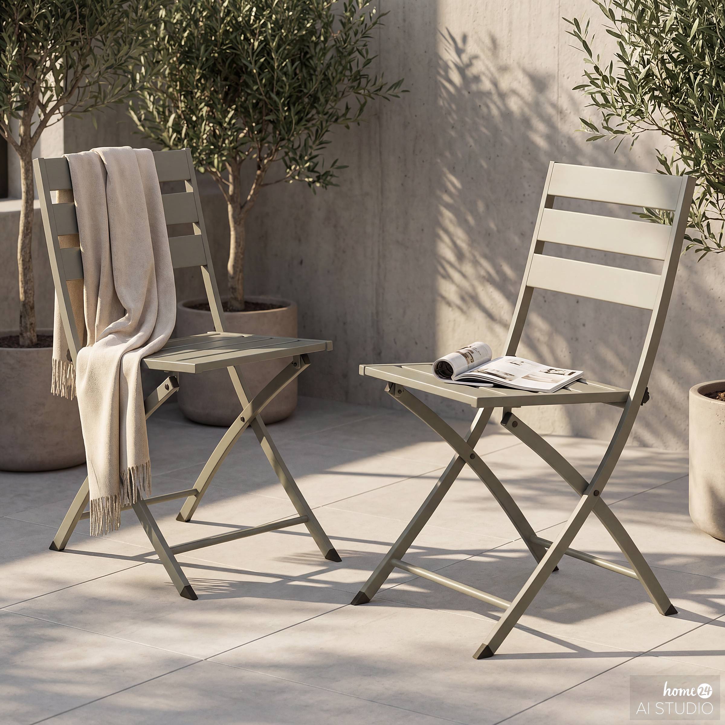 Folding chair Kovo set of 2 steel sage