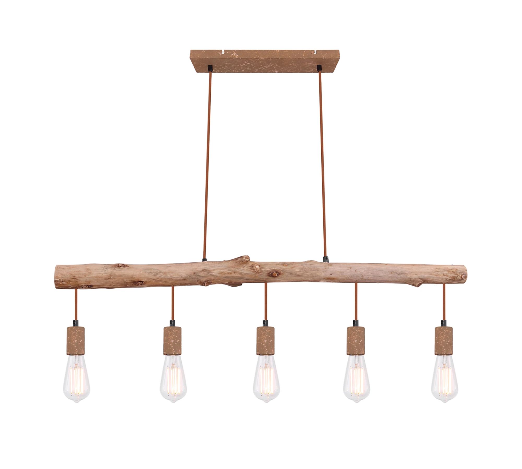 Pendant lamp 5-light wood Natural