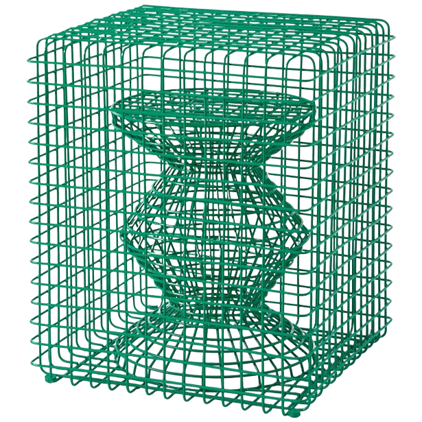 Wire Tip Tap Stool Green