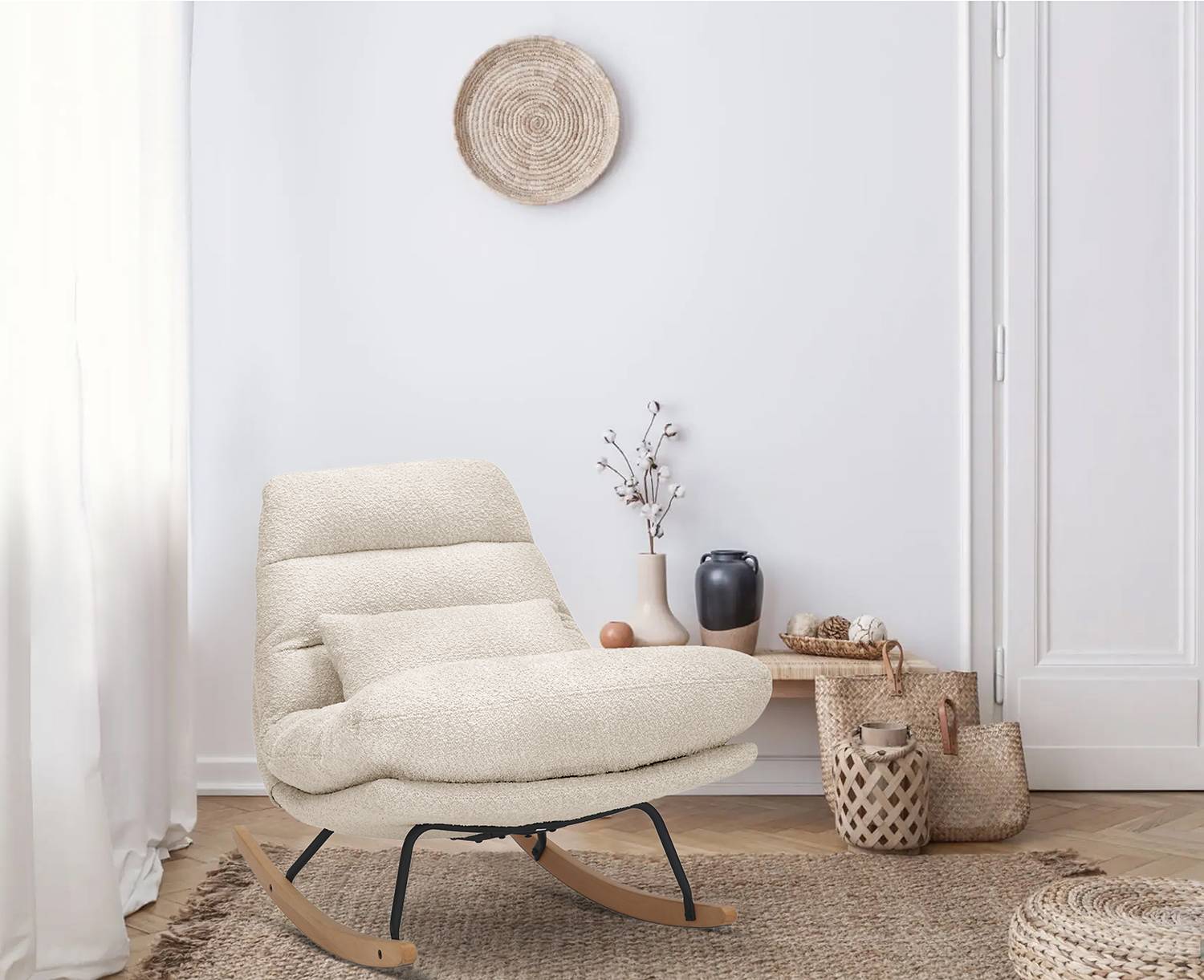 Schaukelsessel Skenala Beige