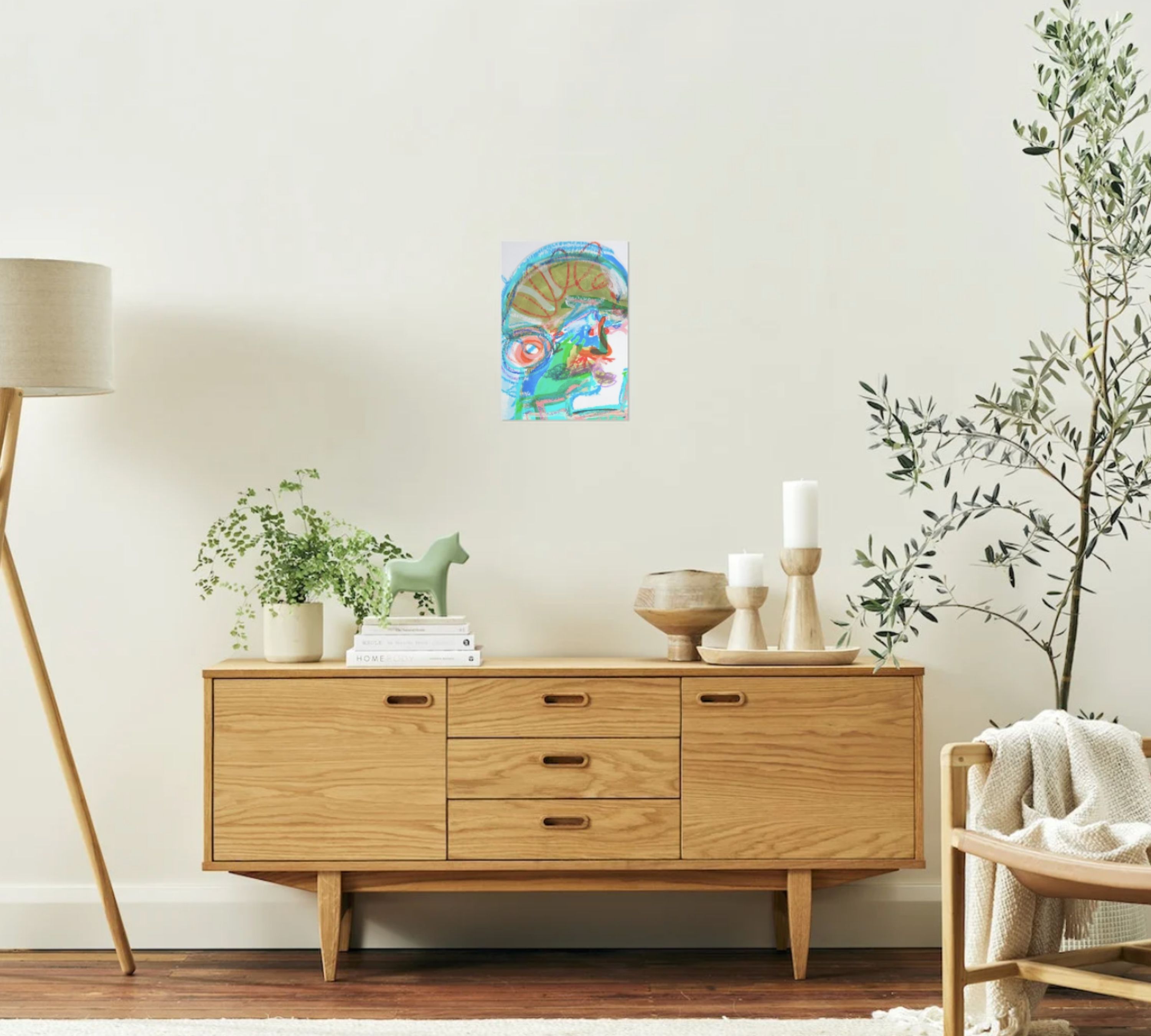 A real Man Blau Kunstdruck Mehrfarbig